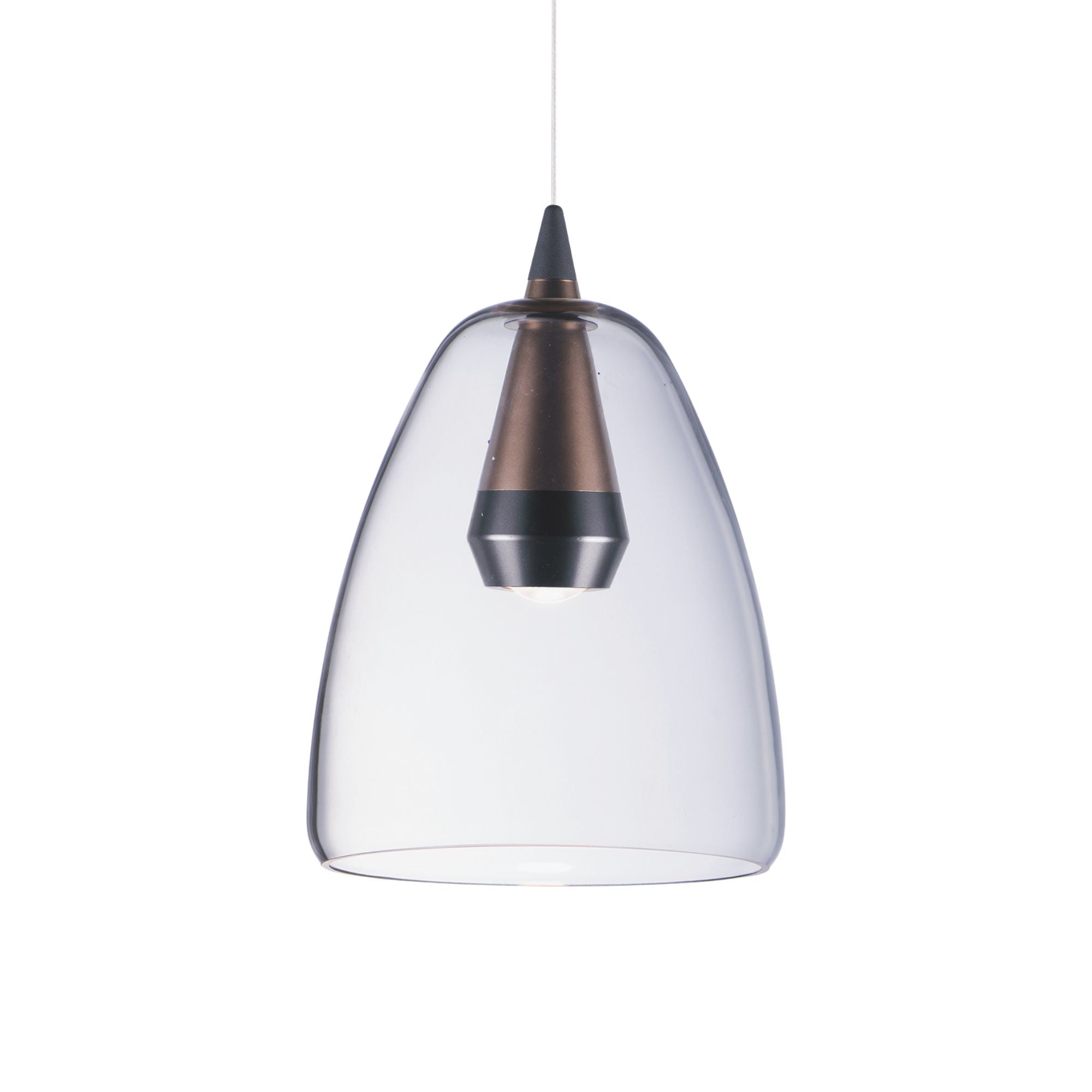 Sven 8" LED Pendant, Black & Coffee Finish