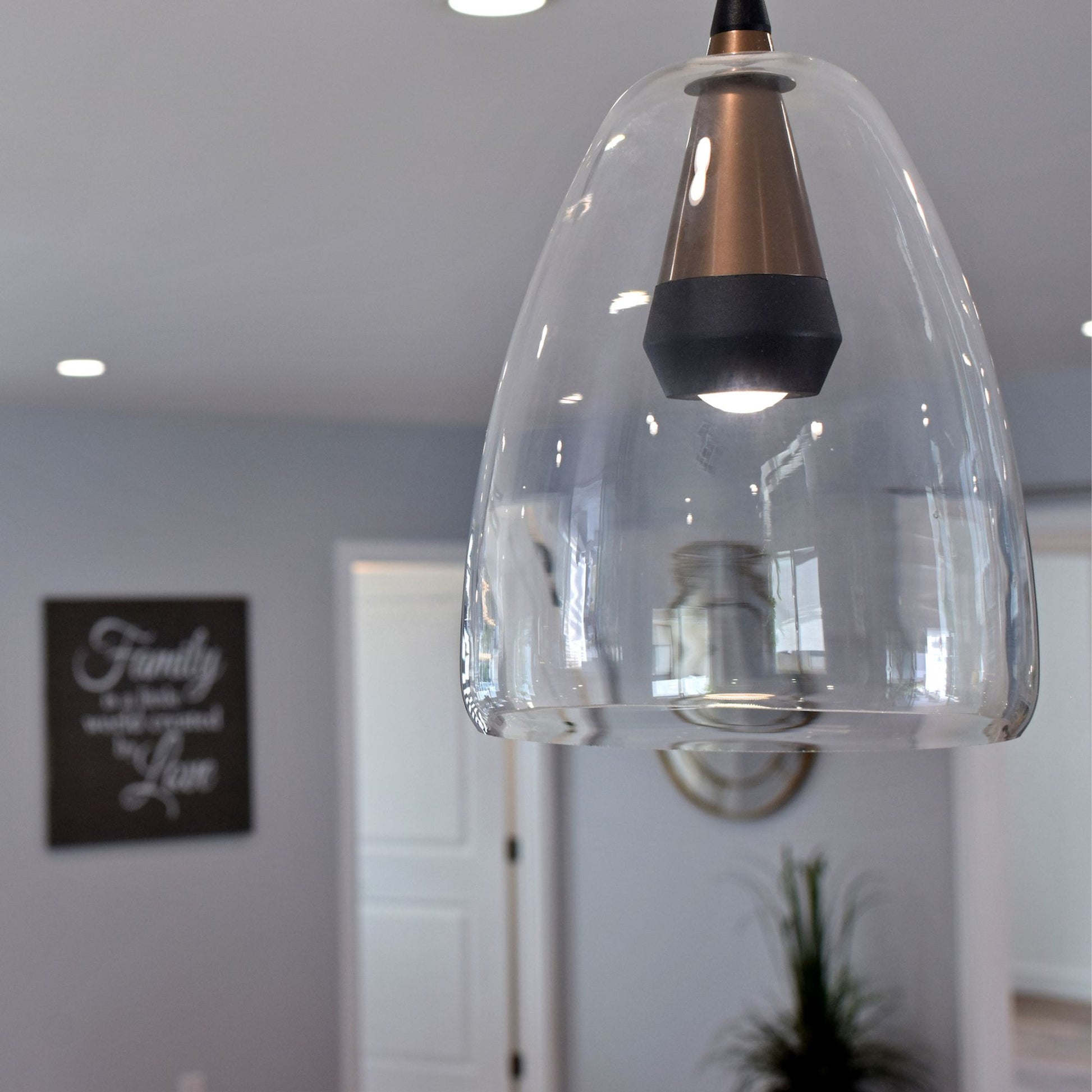 ET2 Lighting - Sven 8" LED Pendant, Black & Coffee Finish | Bees Lighting