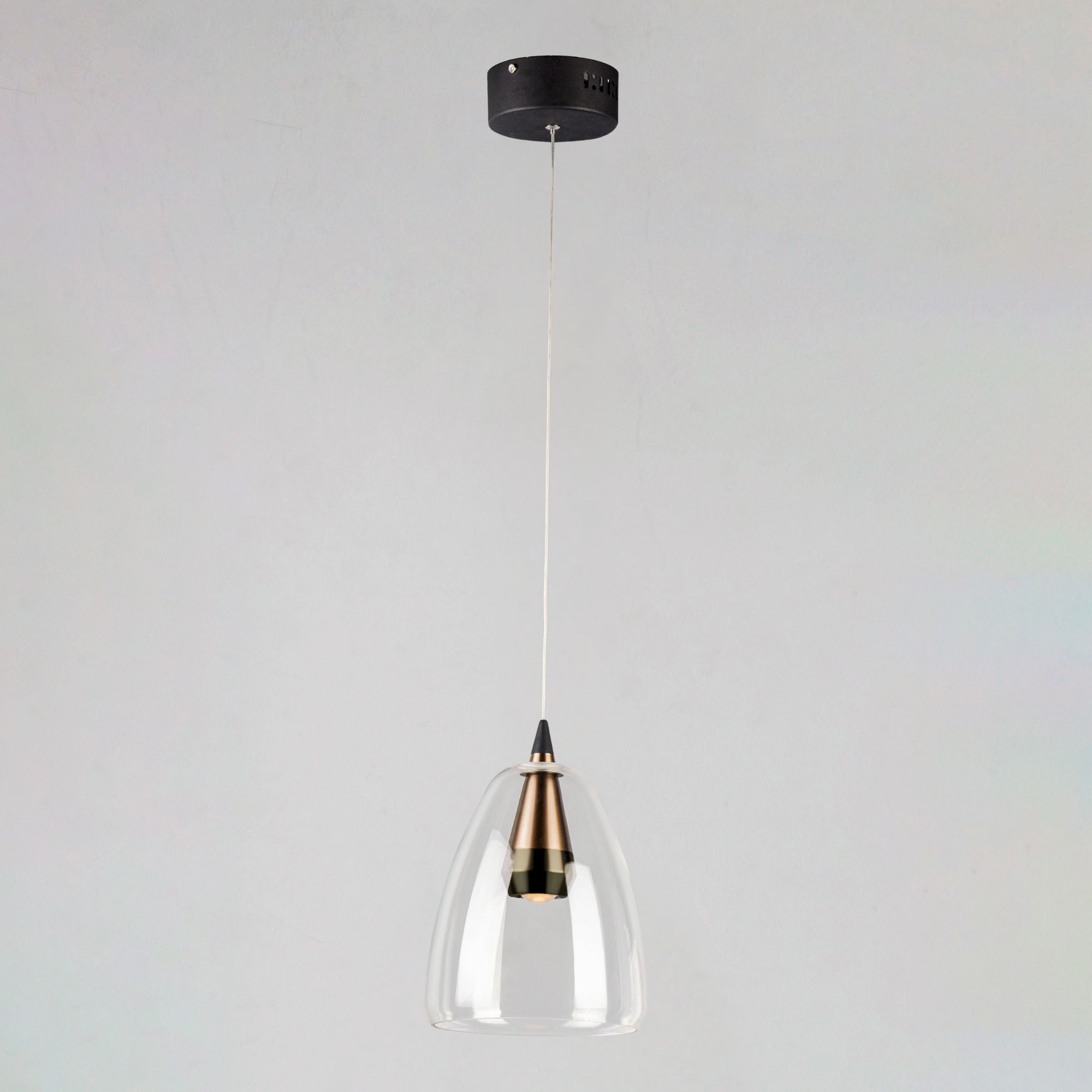 ET2 Lighting - Sven 8" LED Pendant, Black & Coffee Finish | Bees Lighting