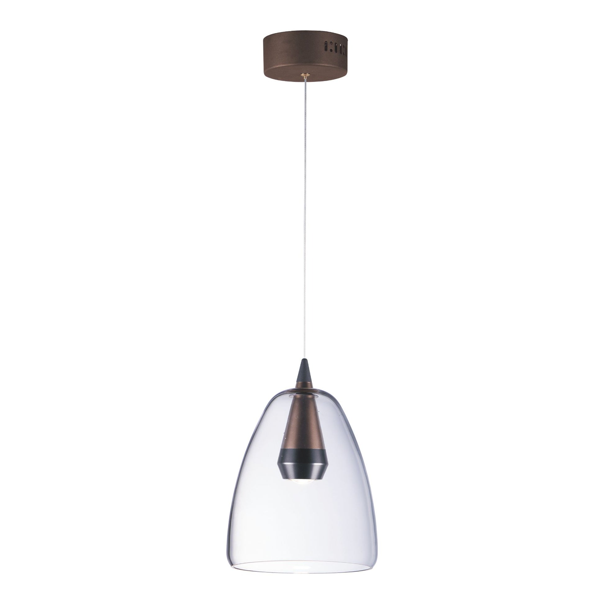 ET2 Lighting - Sven 8" LED Pendant, Black & Coffee Finish | Bees Lighting