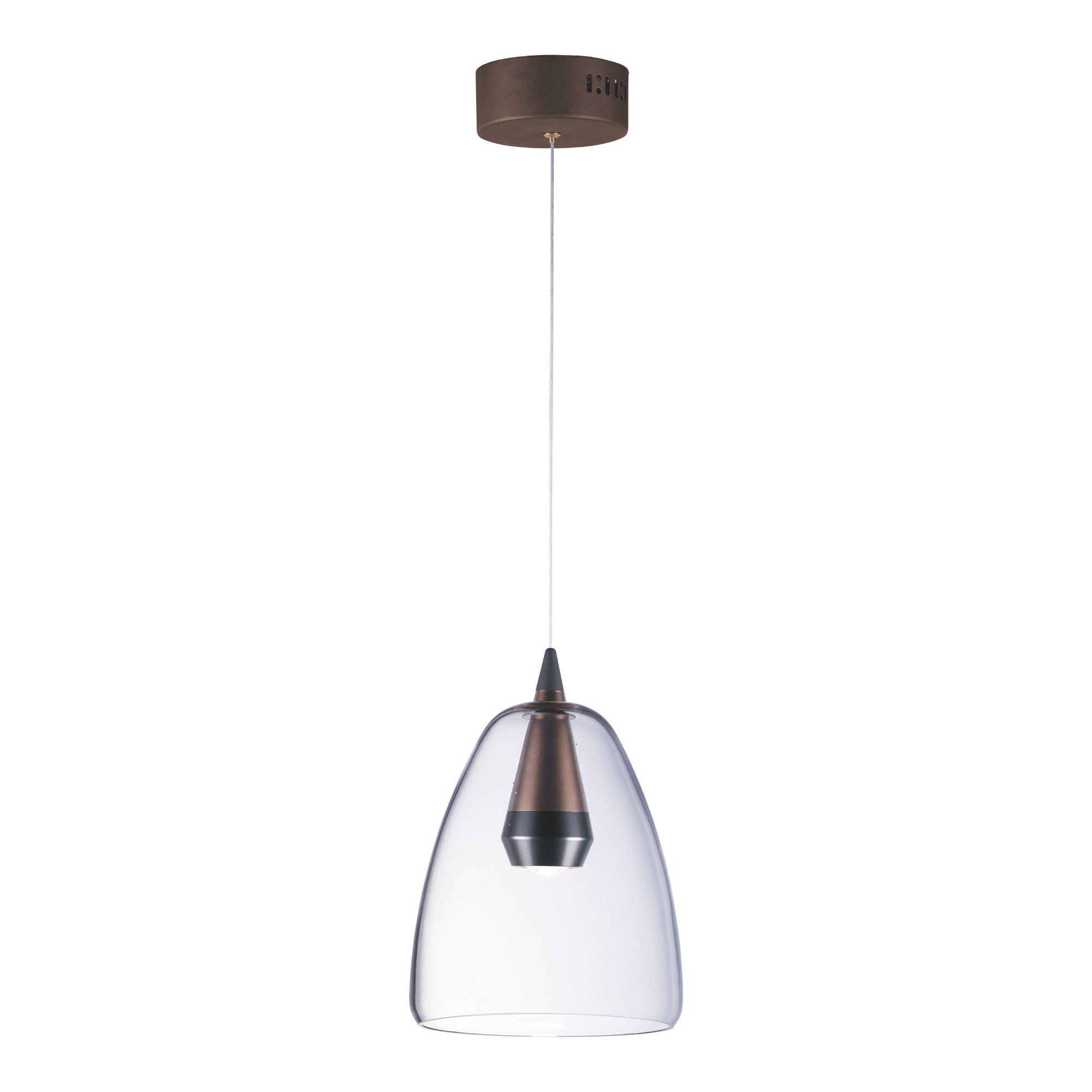 ET2 Lighting - Sven 8" LED Pendant, Black & Coffee Finish | Bees Lighting