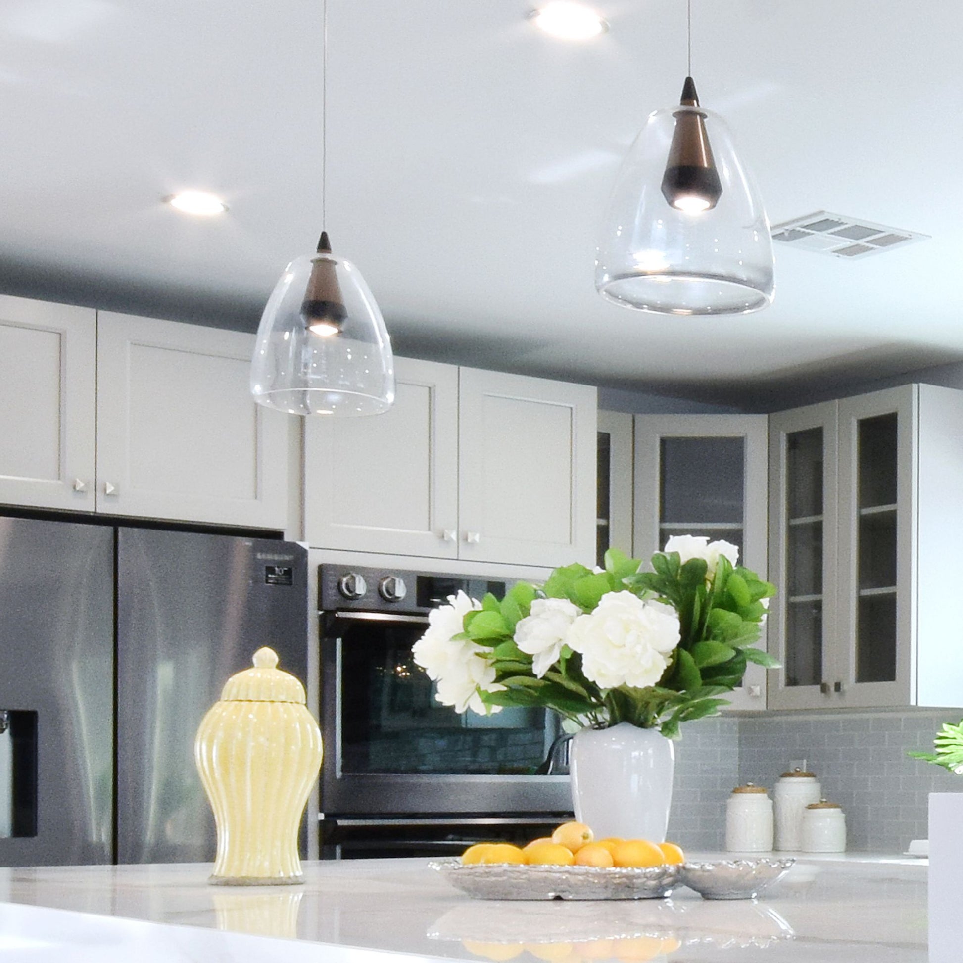 ET2 Lighting - Sven 8" LED Pendant, Black & Coffee Finish | Bees Lighting