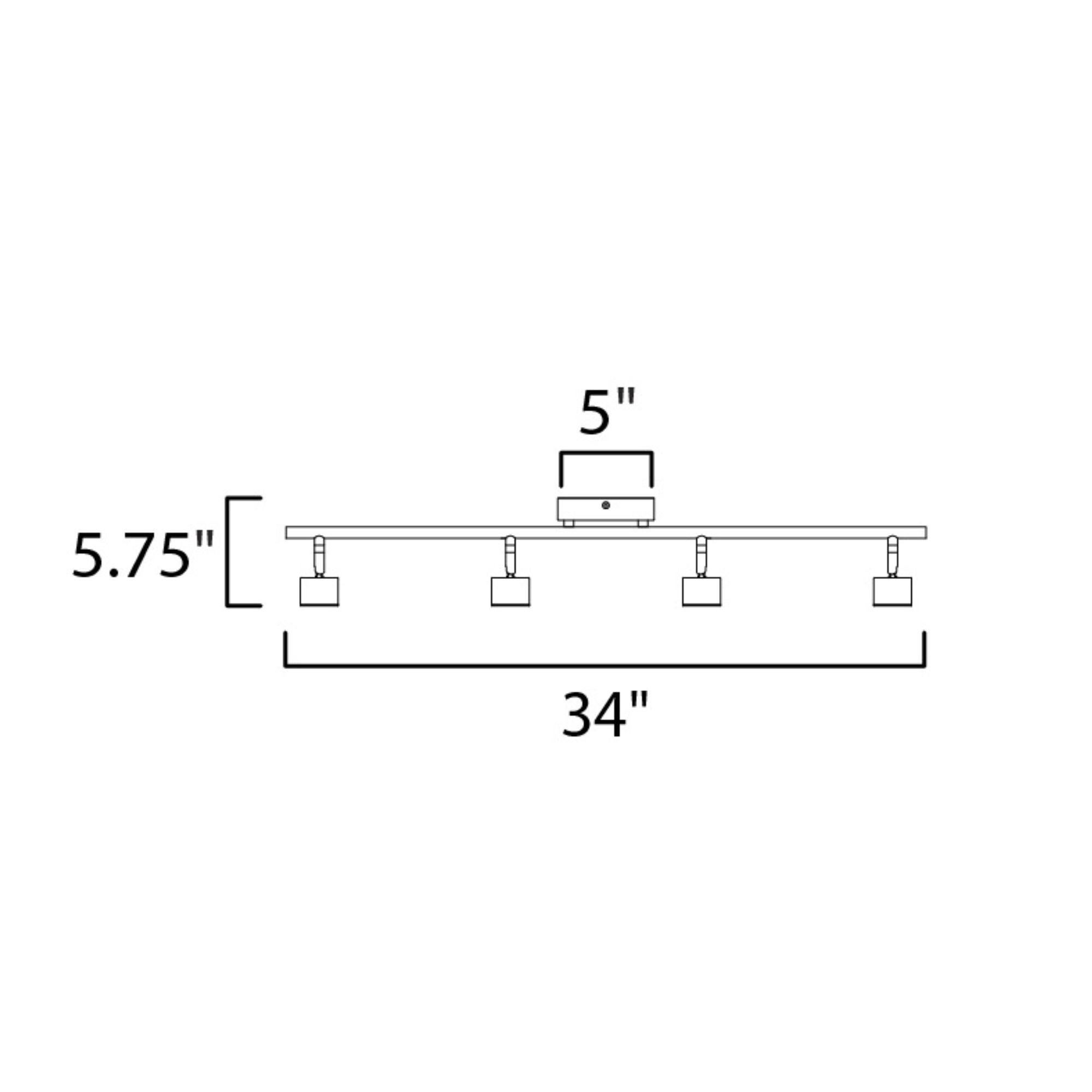 ET2 Lighting - Taylor 34" LED Fixed Track Rail, Black Finish | Bees Lighting