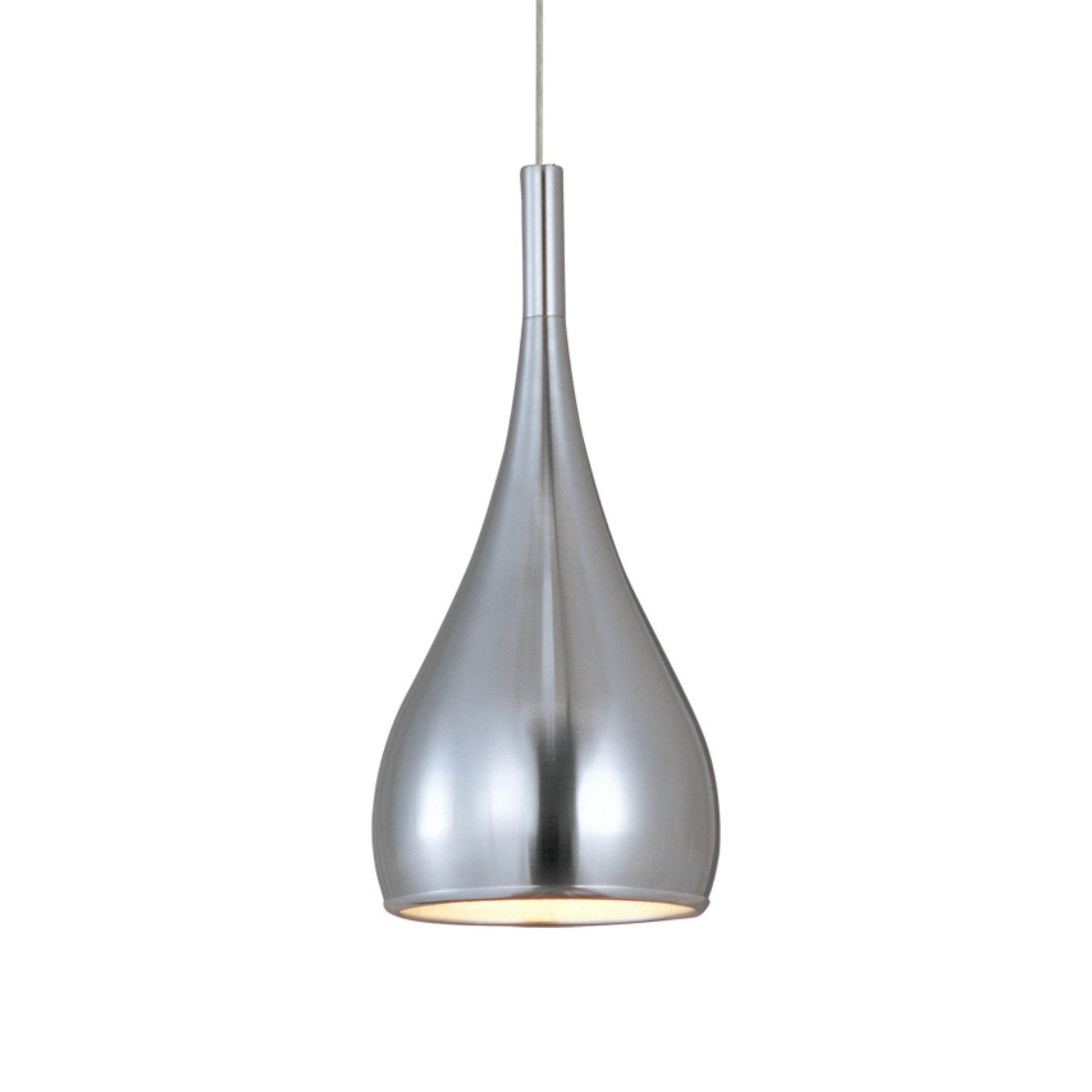 ET2 Lighting - Teardrop 7" LED Pendant, Satin Nickel Finish | Bees Lighting