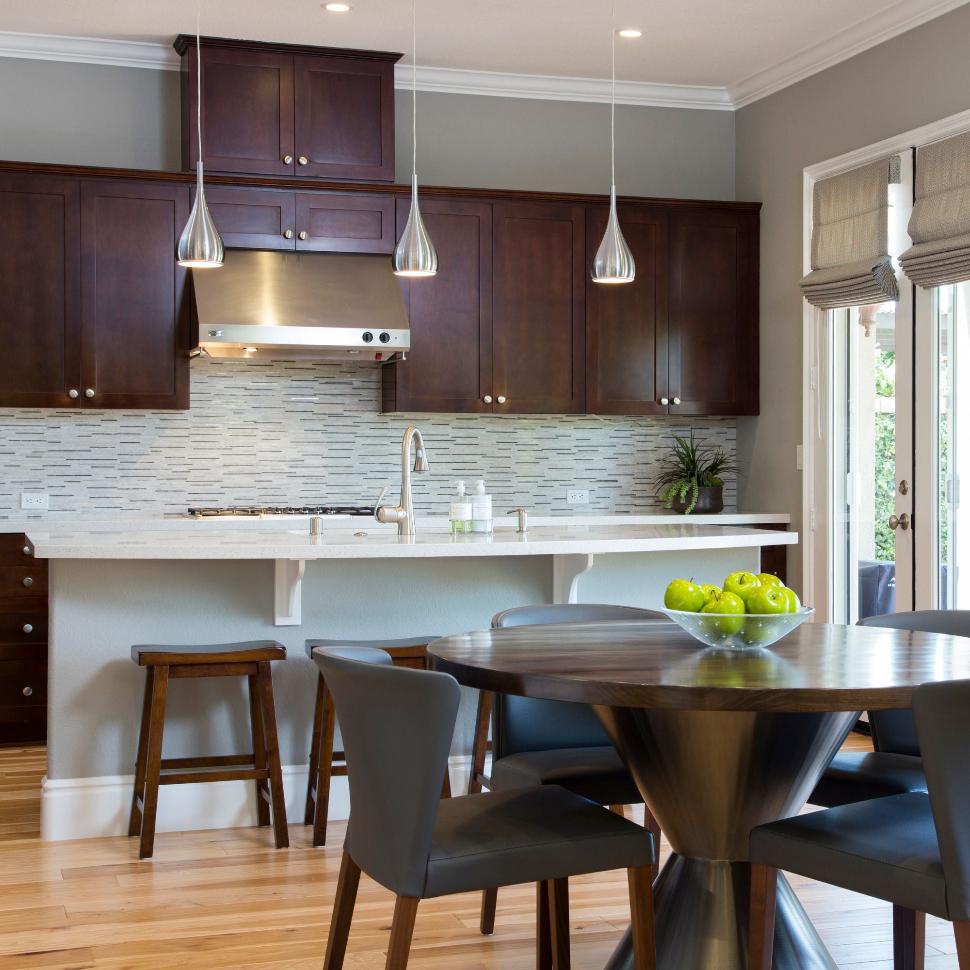 Teardrop 7" LED Pendant, Satin Nickel Finish