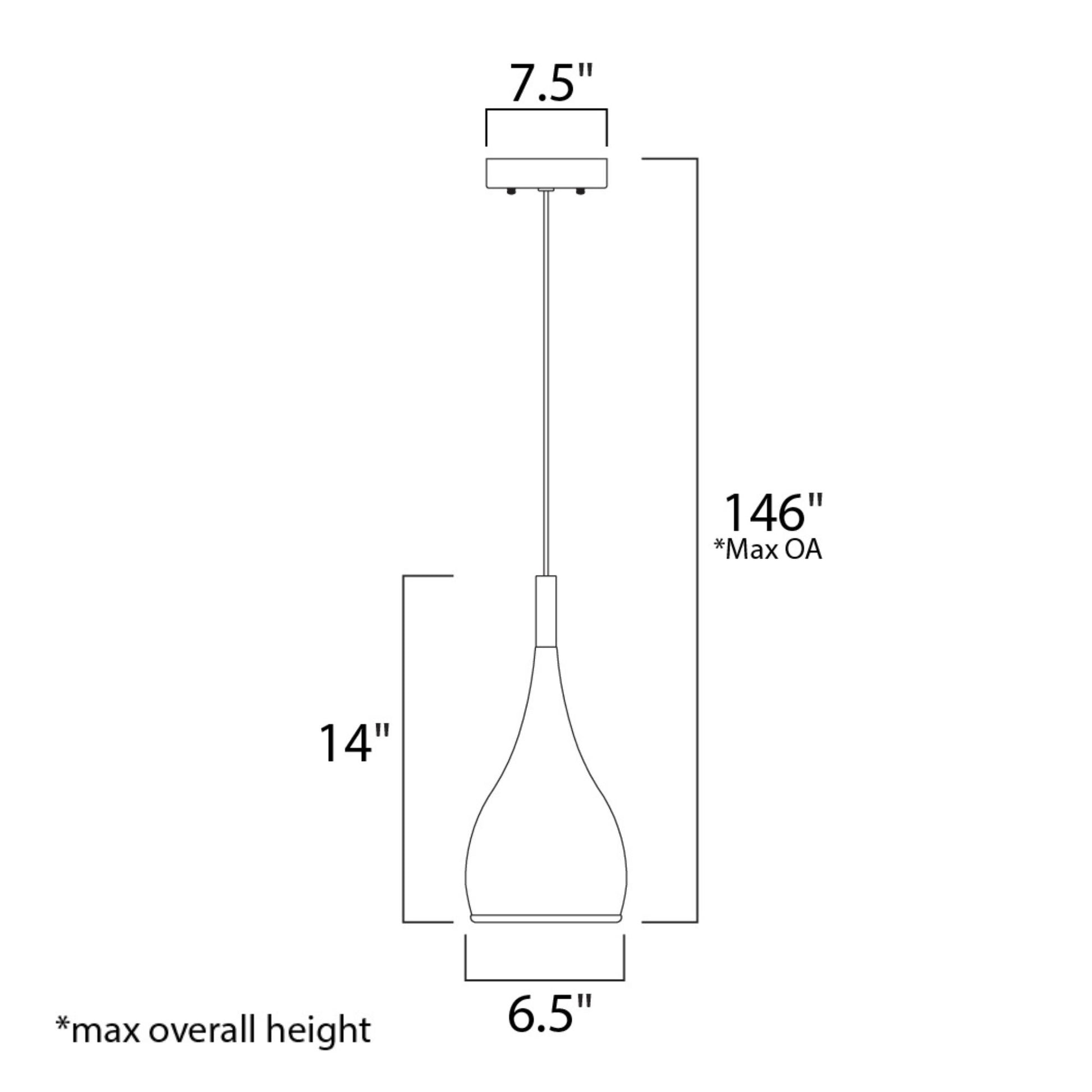 ET2 Lighting - Teardrop 7" LED Pendant, Satin Nickel Finish | Bees Lighting