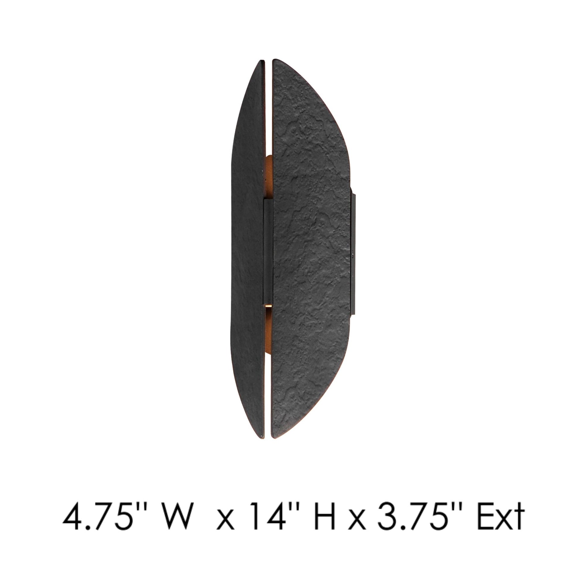 ET2 Lighting - Tectonic 14" Small LED Outdoor Wall Sconce, Black & Antique Brass Finish | Bees Lighting