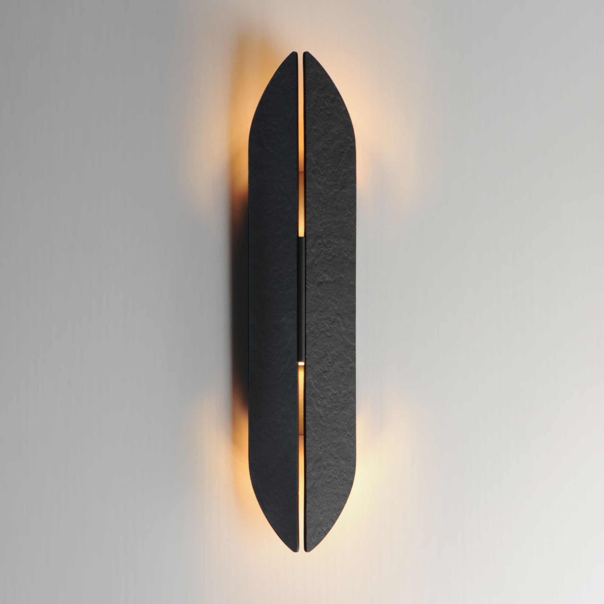 ET2 Lighting - Tectonic 22" Large LED Outdoor Wall Sconce, Black & Antique Brass Finish | Bees Lighting