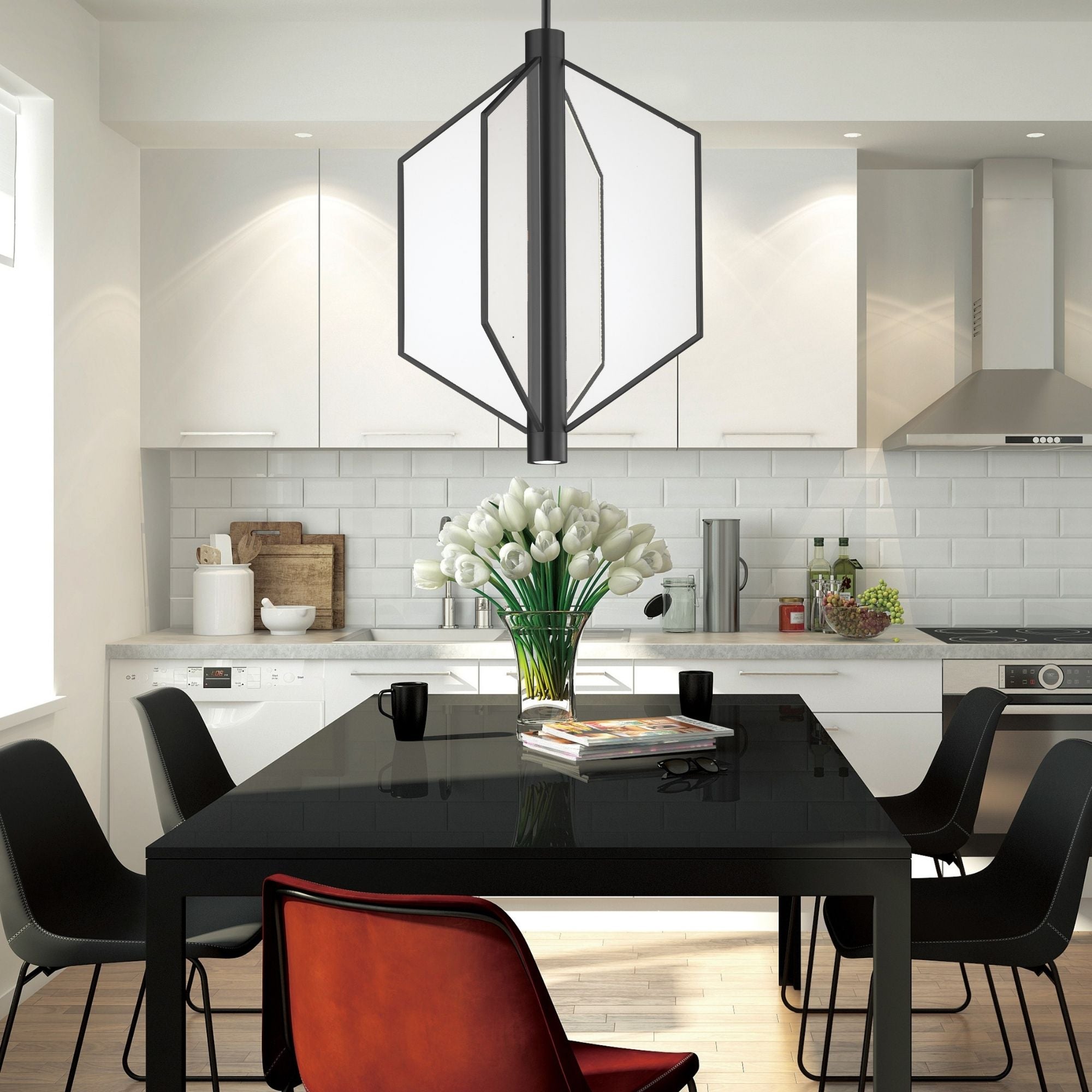 Telstar 30" Large LED Pendant, Black Finish