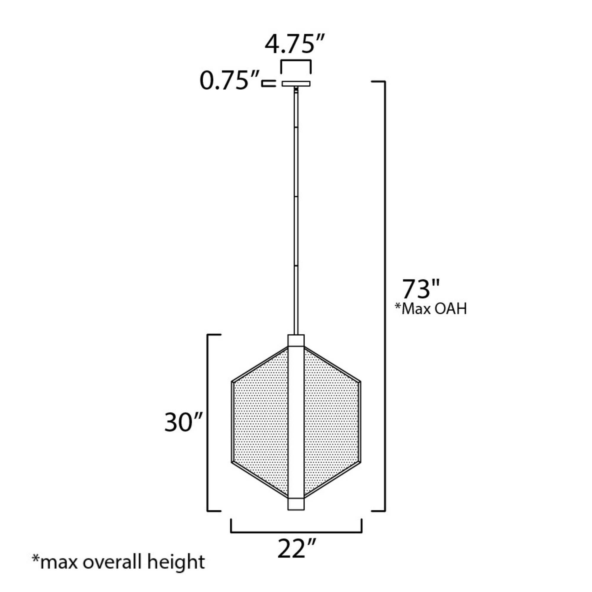 Telstar 30" Large LED Pendant, Black Finish