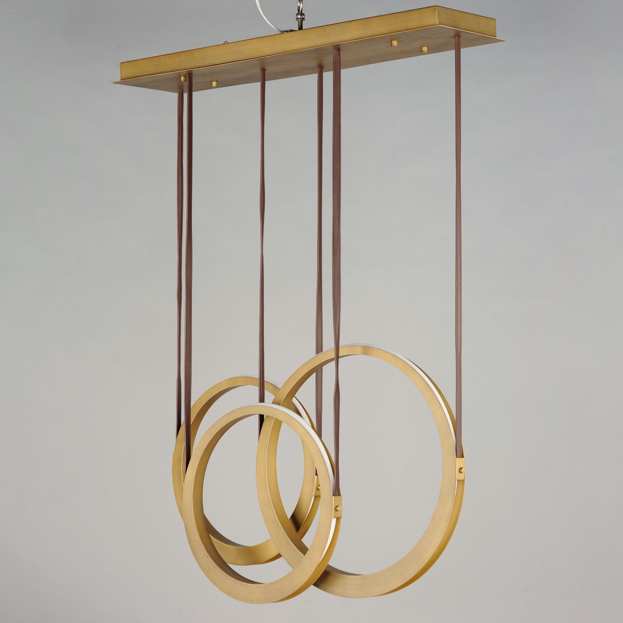 ET2 Lighting - Tether 34" 3-Light Linear LED Pendant, Natural Aged Brass Finish | Bees Lighting