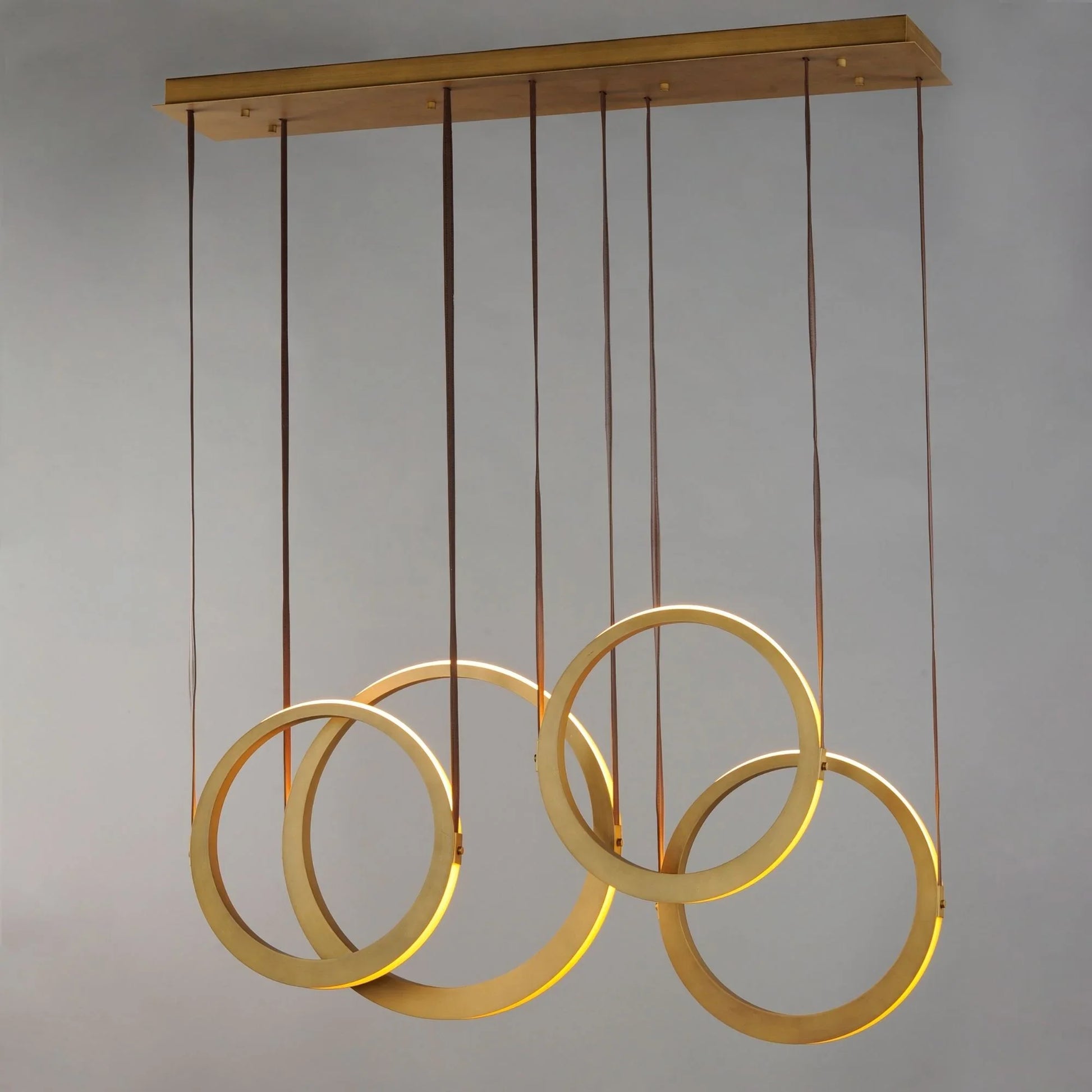 ET2 Lighting - Tether 45" 4-Light Linear LED Pendant, Natural Aged Brass Finish | Bees Lighting