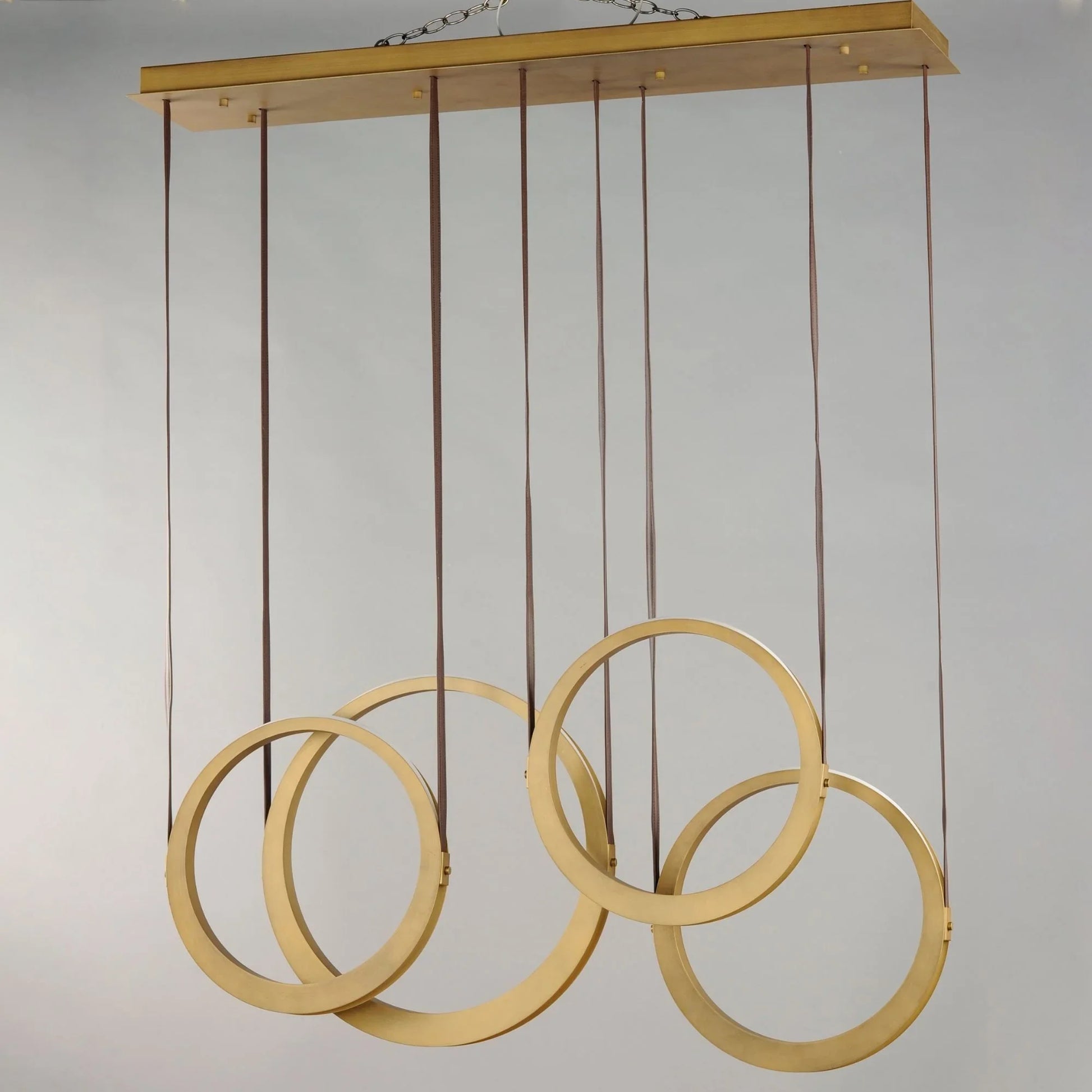 ET2 Lighting - Tether 45" 4-Light Linear LED Pendant, Natural Aged Brass Finish | Bees Lighting