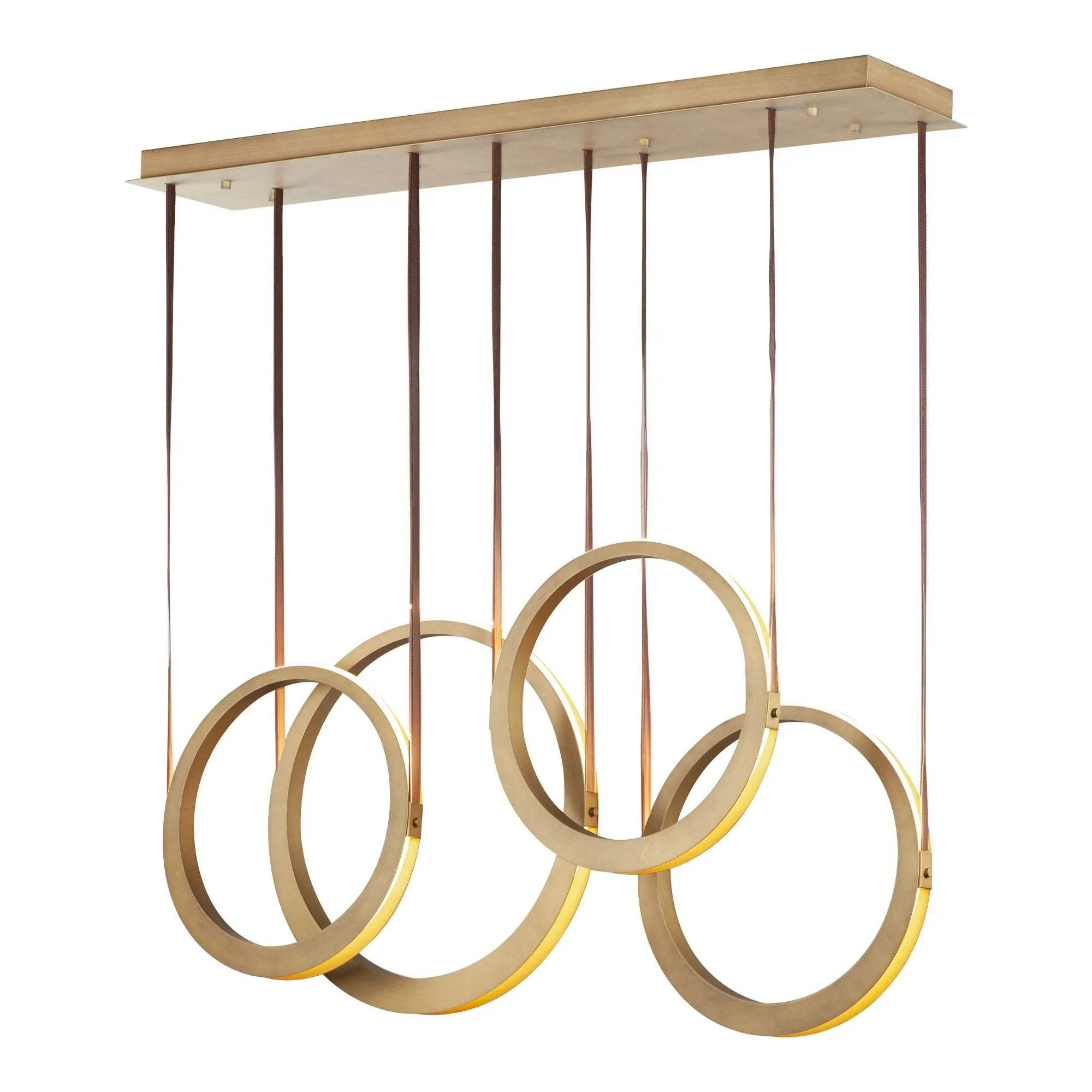 ET2 Lighting - Tether 45" 4-Light Linear LED Pendant, Natural Aged Brass Finish | Bees Lighting