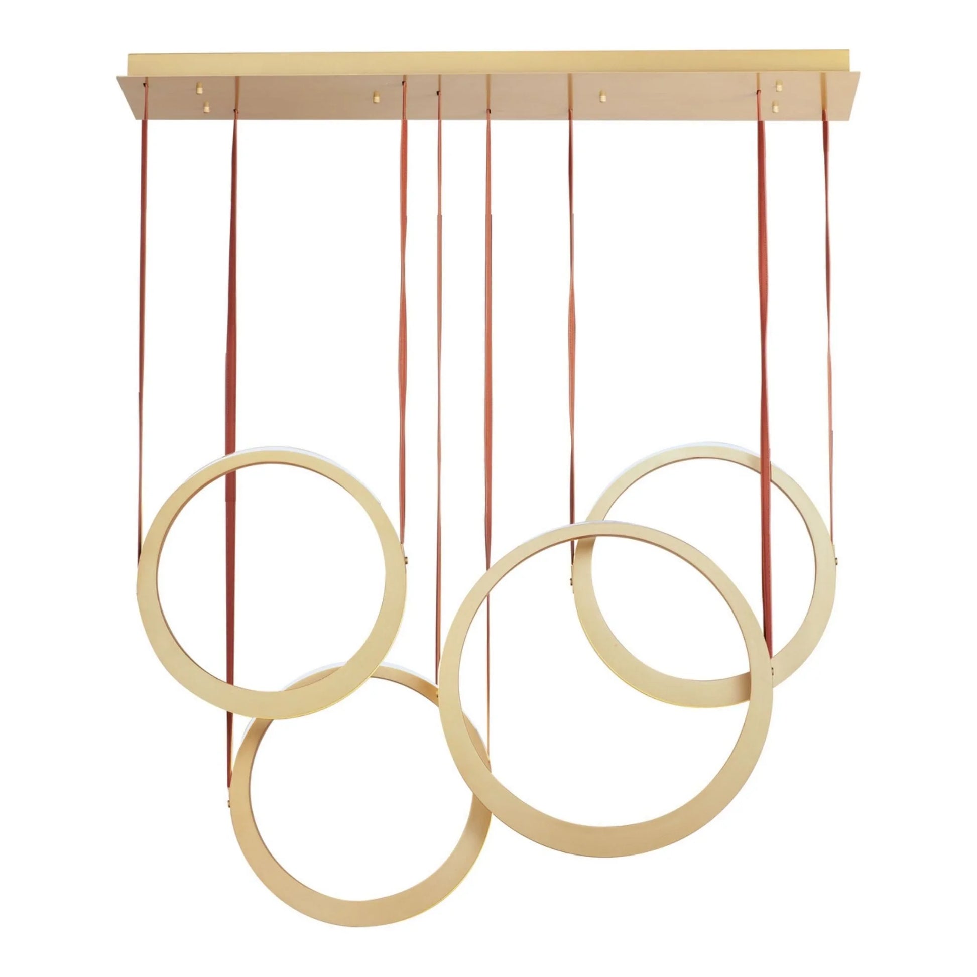 ET2 Lighting - Tether 45" 4-Light Linear LED Pendant, Natural Aged Brass Finish | Bees Lighting