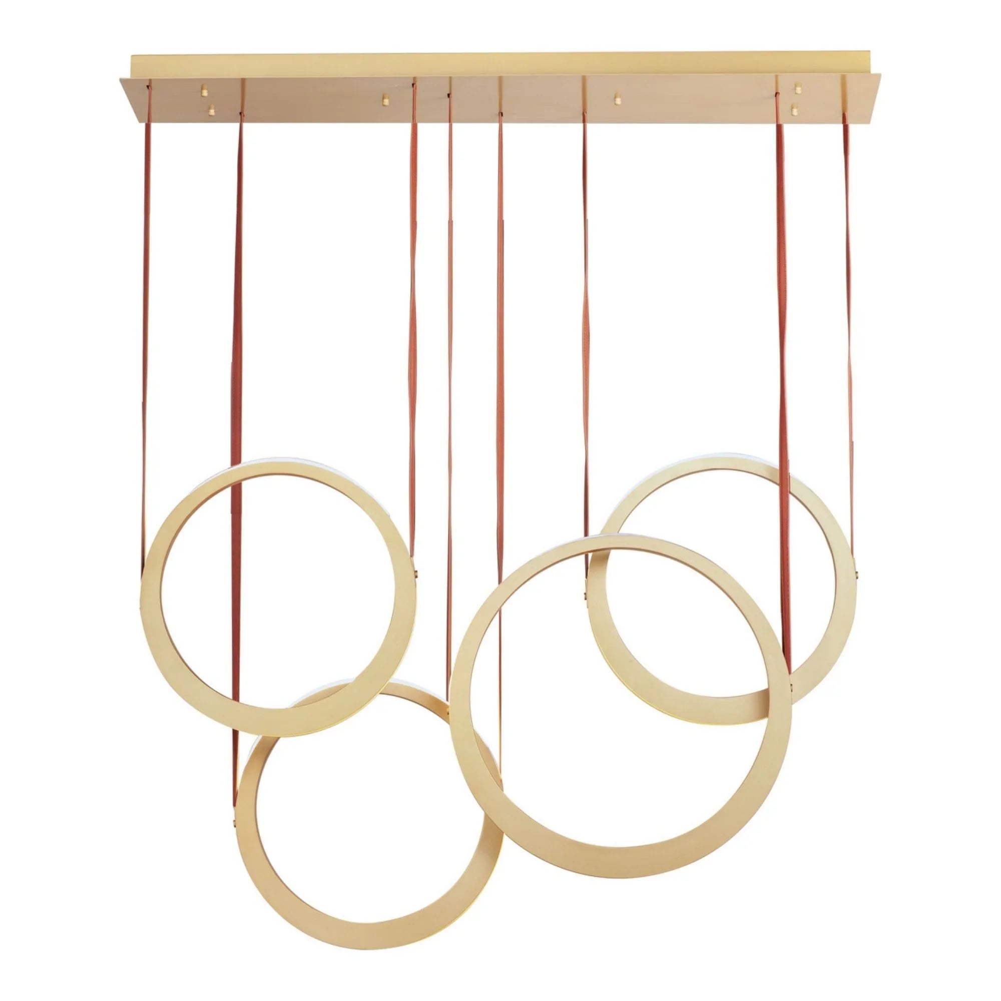 ET2 Lighting - Tether 45" 4-Light Linear LED Pendant, Natural Aged Brass Finish | Bees Lighting