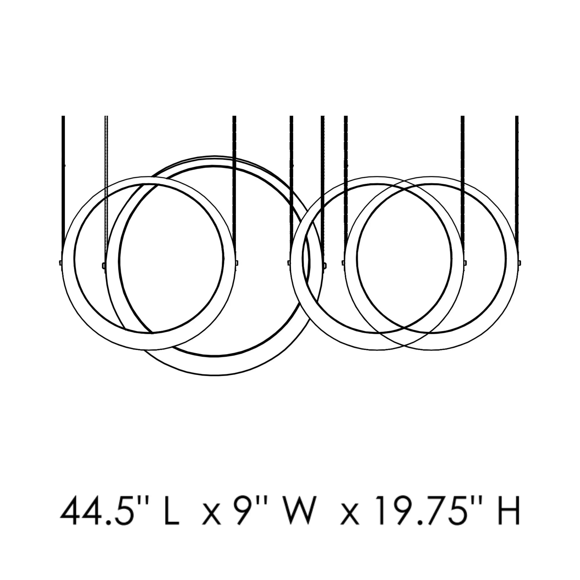 ET2 Lighting - Tether 45" 4-Light Linear LED Pendant, Natural Aged Brass Finish | Bees Lighting