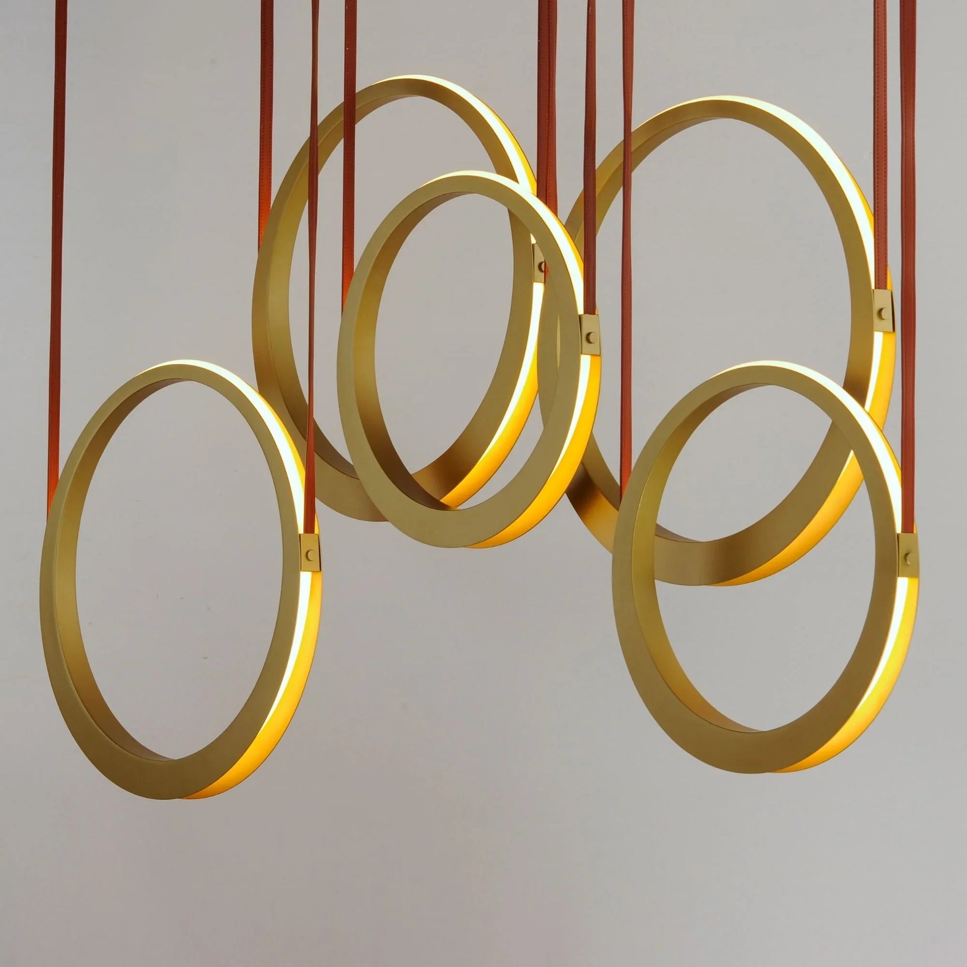 ET2 Lighting - Tether 59" 5-Light Linear LED Pendant, Natural Aged Brass Finish | Bees Lighting