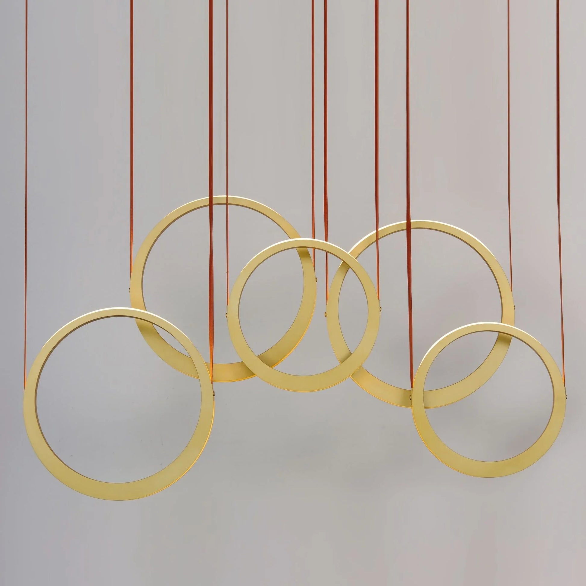 ET2 Lighting - Tether 59" 5-Light Linear LED Pendant, Natural Aged Brass Finish | Bees Lighting