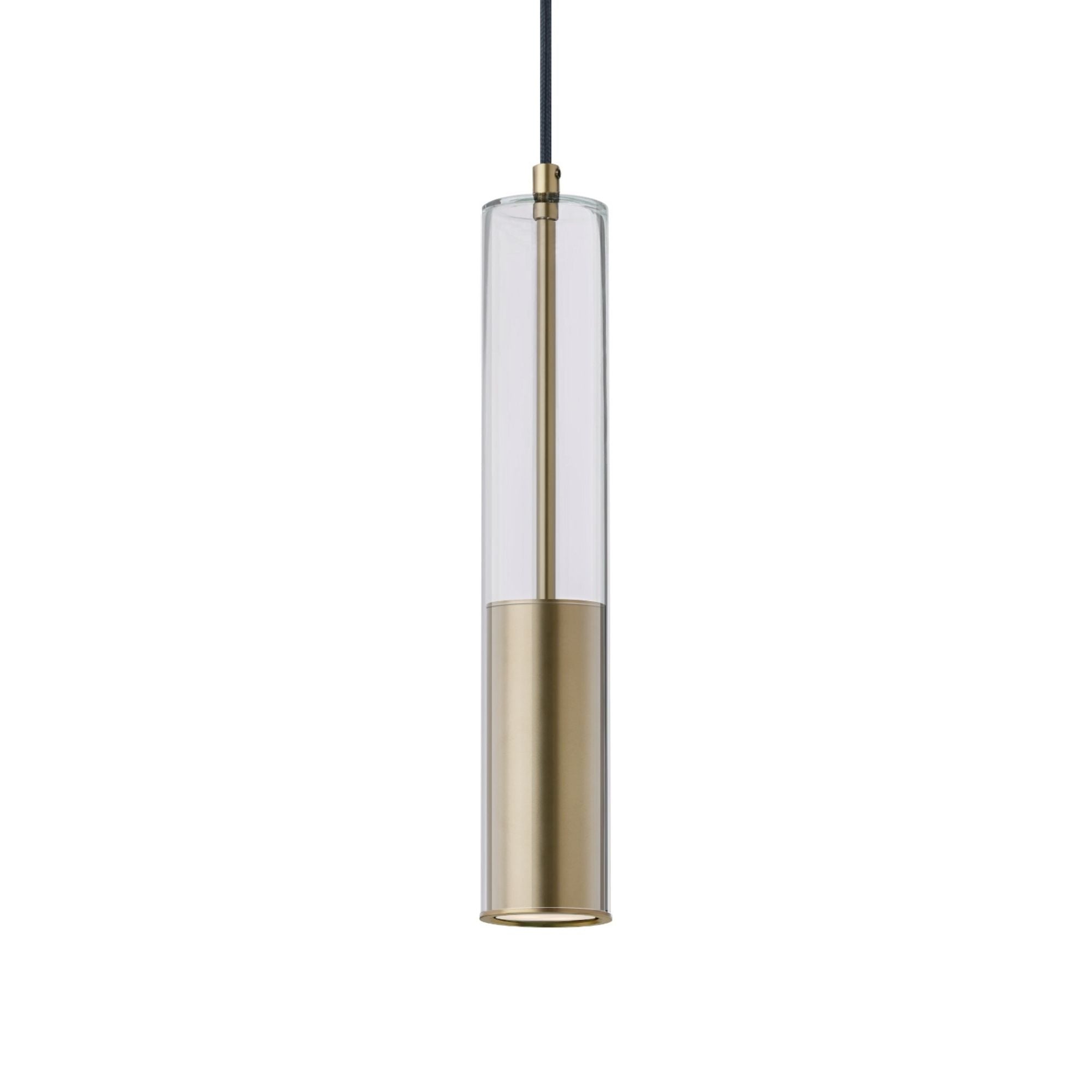 Torch 15" LED Mini Pendant, Satin Brass Finish