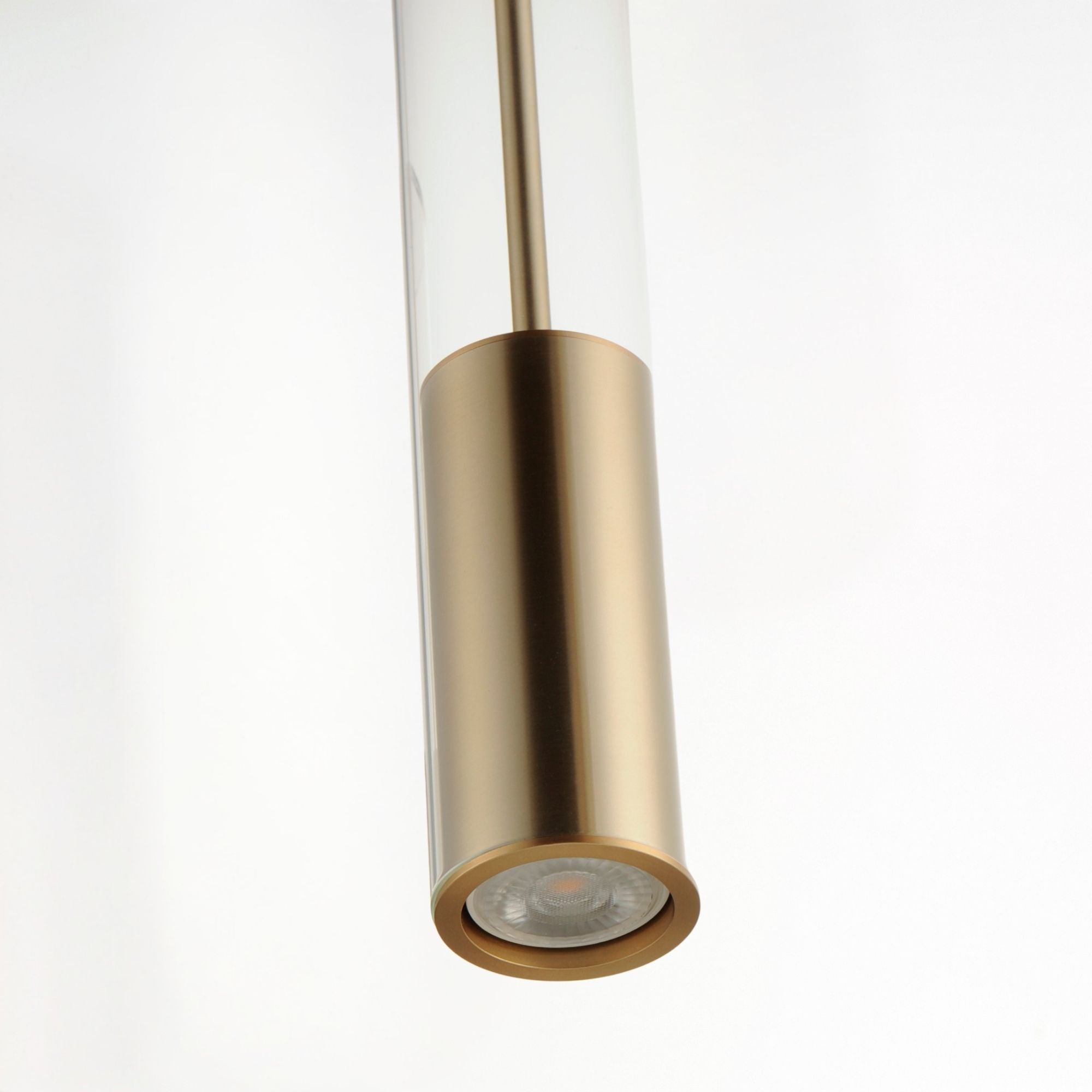 Torch 15" LED Mini Pendant, Satin Brass Finish