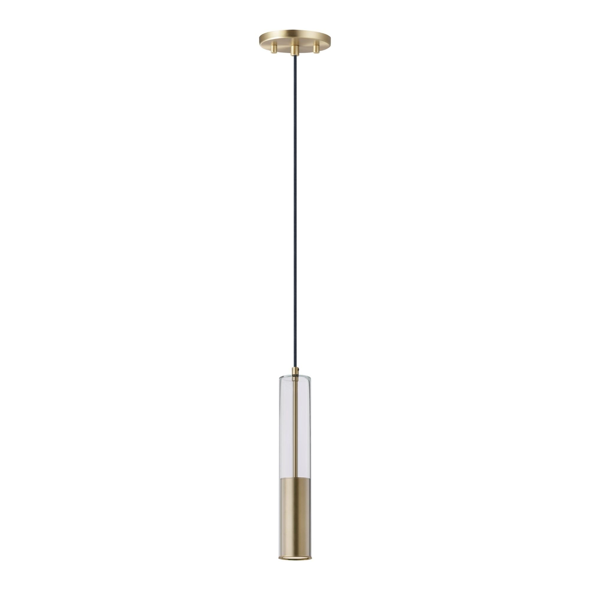 Torch 15" LED Mini Pendant, Satin Brass Finish