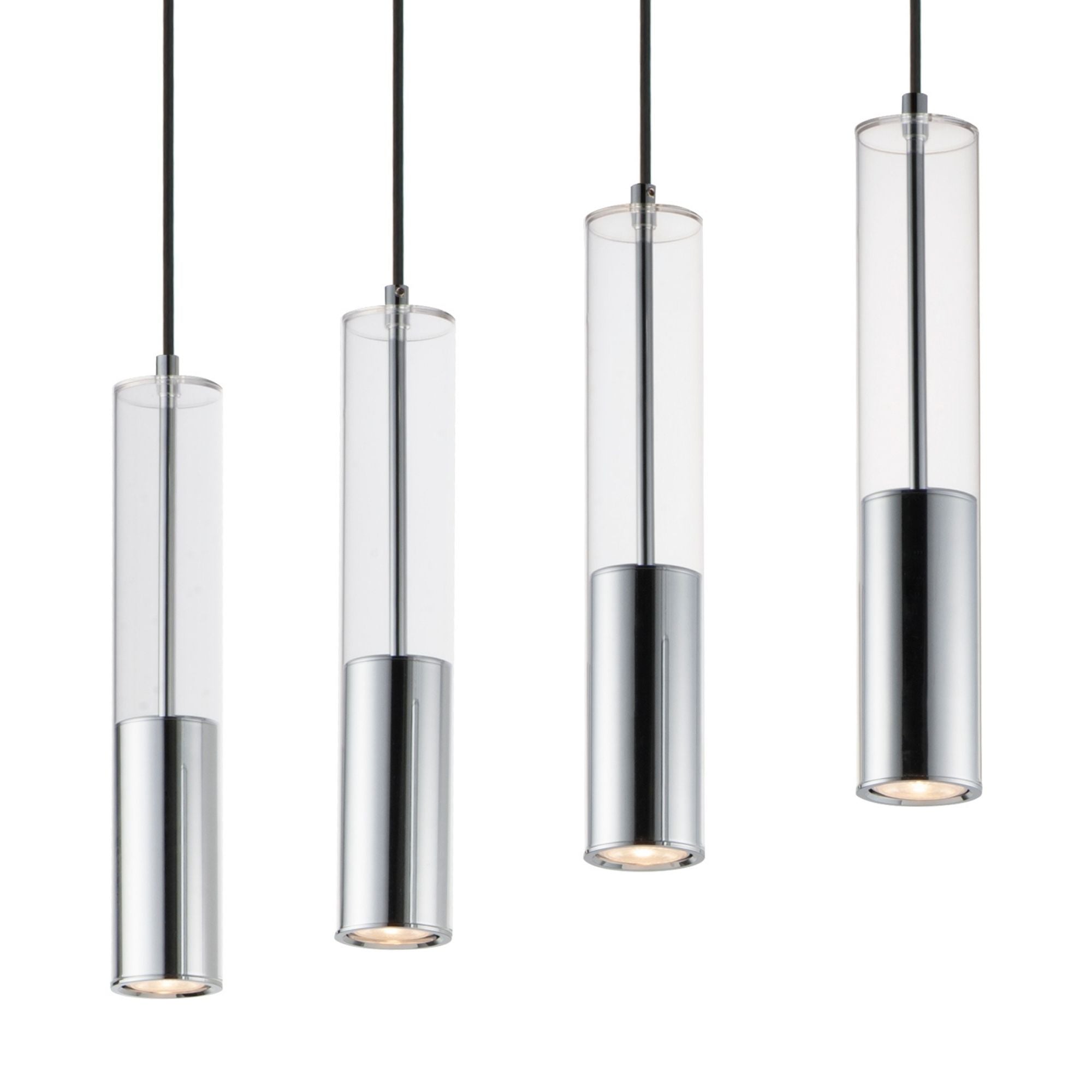 Torch 28" 4-Light Linear LED Pendant, Polished Chrome Finish