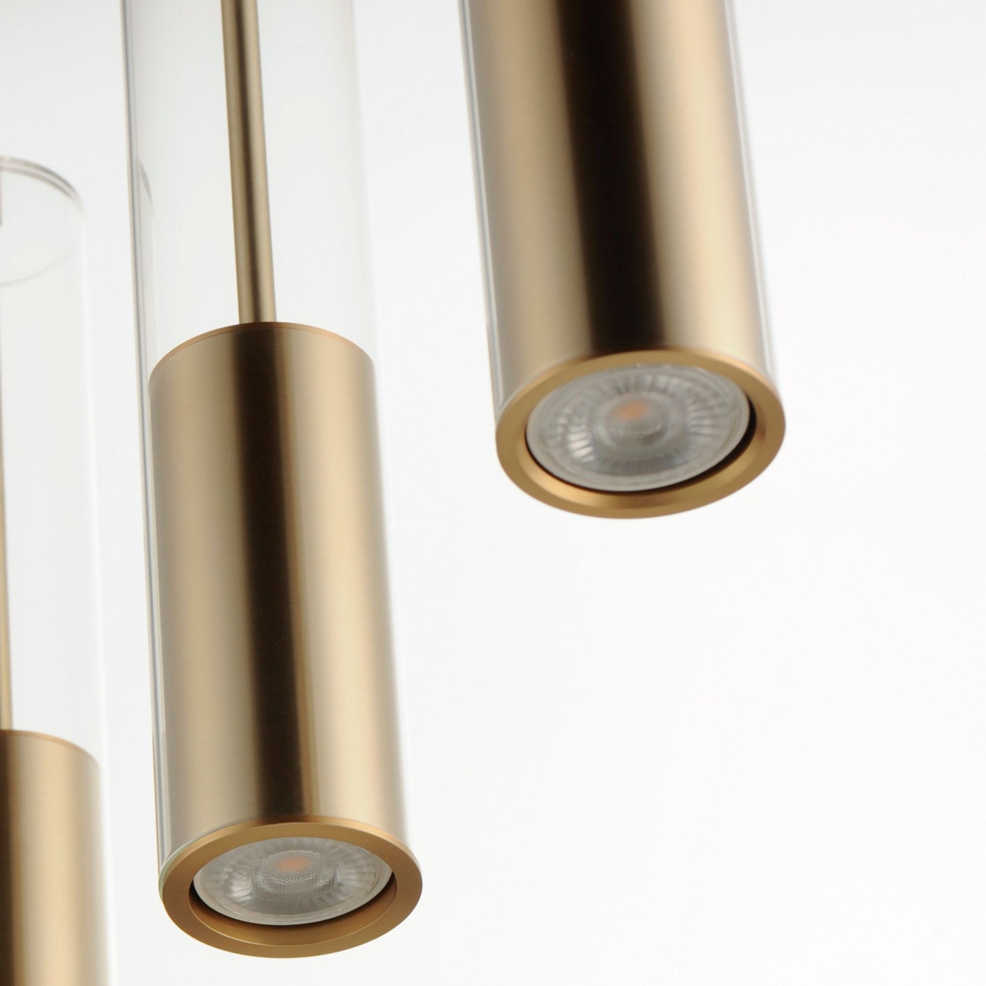 ET2 Lighting - Torch 28" 4-Light Linear LED Pendant, Satin Brass Finish | Bees Lighting