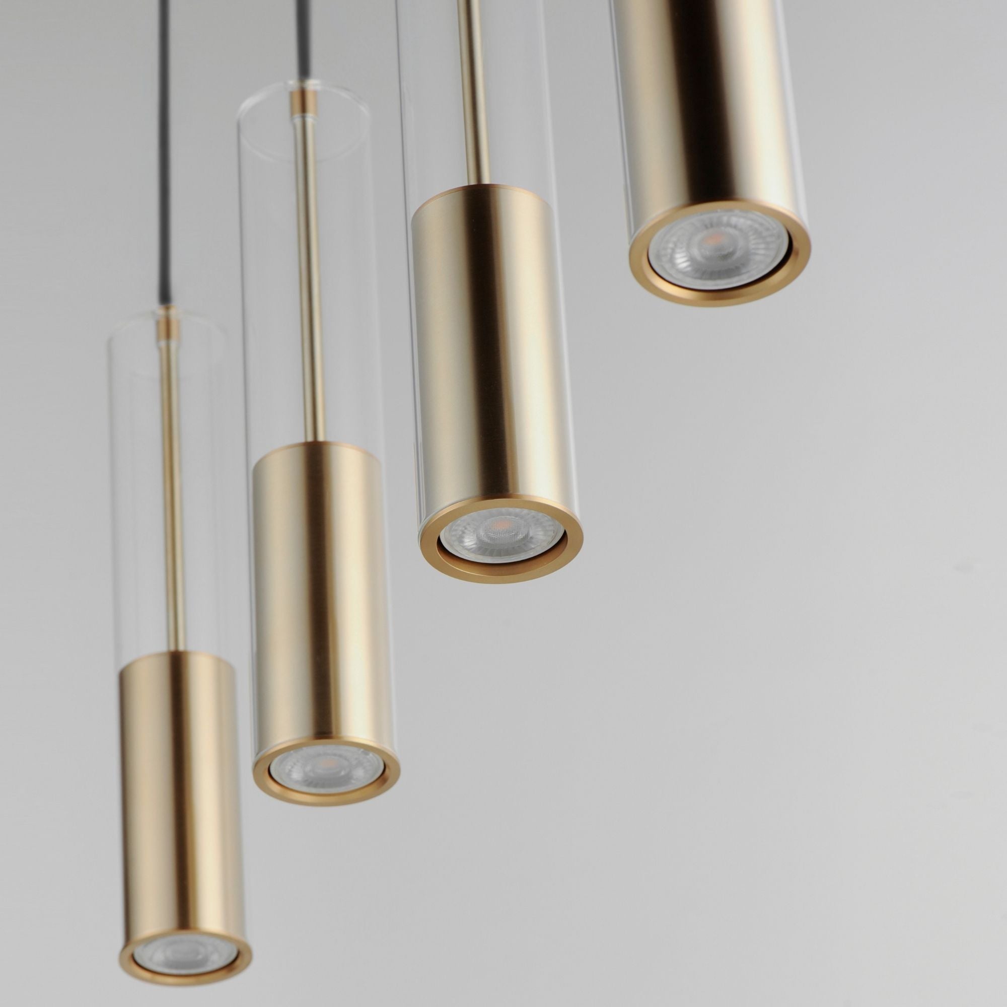 ET2 Lighting - Torch 28" 4-Light Linear LED Pendant, Satin Brass Finish | Bees Lighting