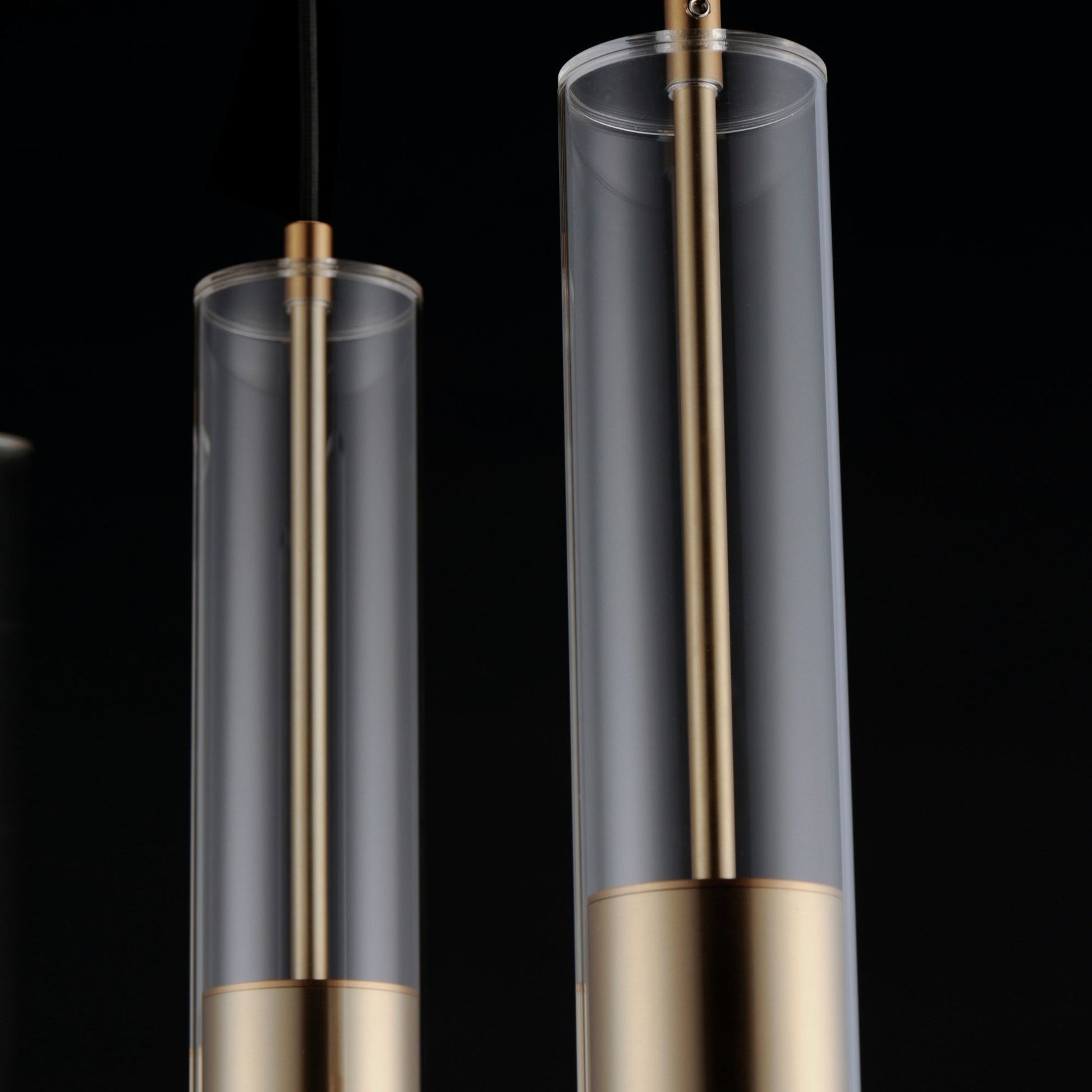 ET2 Lighting - Torch 28" 4-Light Linear LED Pendant, Satin Brass Finish | Bees Lighting