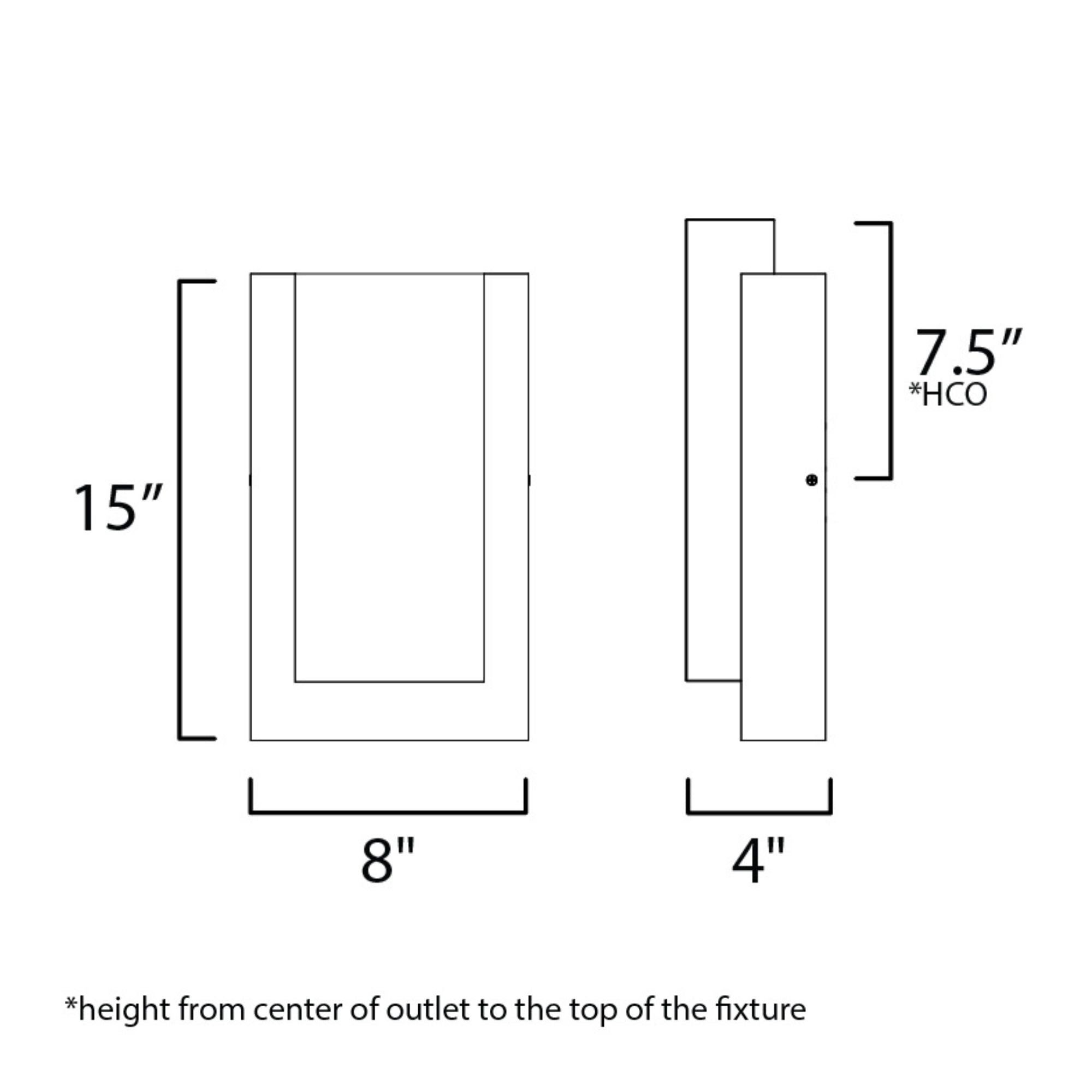 ET2 Lighting - Tower 15" Small LED Outdoor Wall Sconce, Black Finish | Bees Lighting