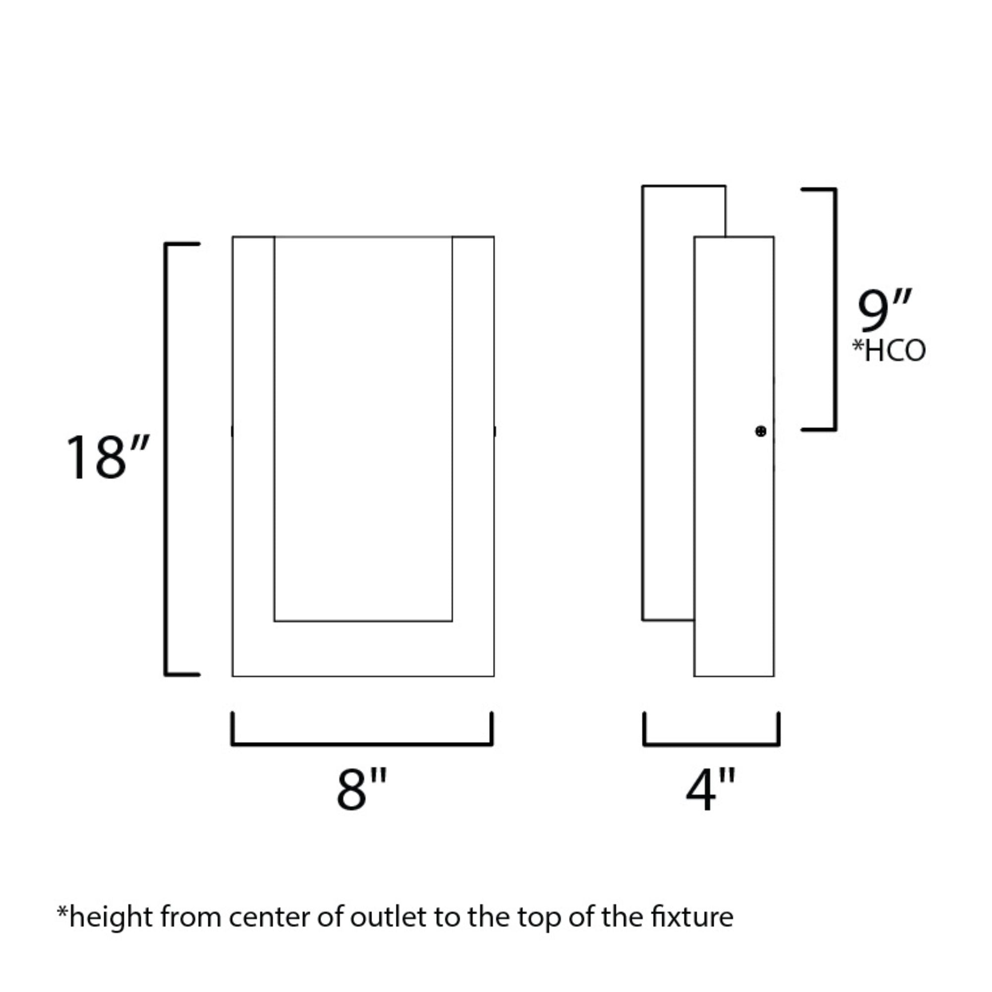 ET2 Lighting - Tower 18" Medium LED Outdoor Wall Sconce, Black Finish | Bees Lighting