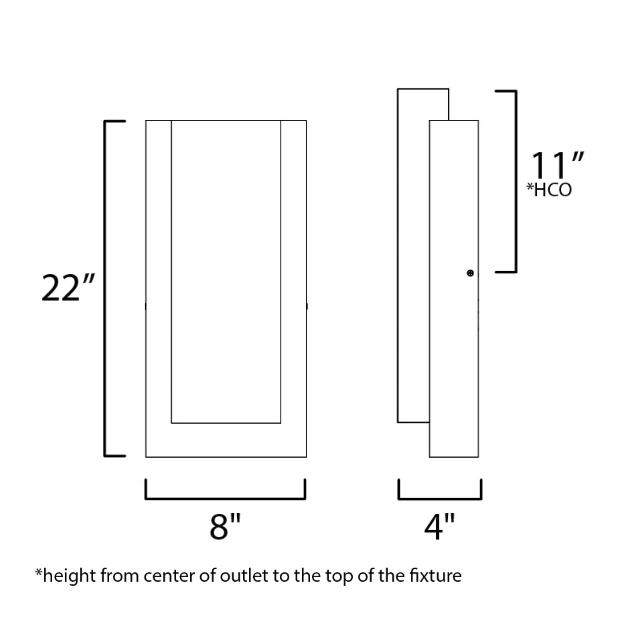 ET2 Lighting - Tower 22" Large LED Outdoor Wall Sconce, Black Finish | Bees Lighting