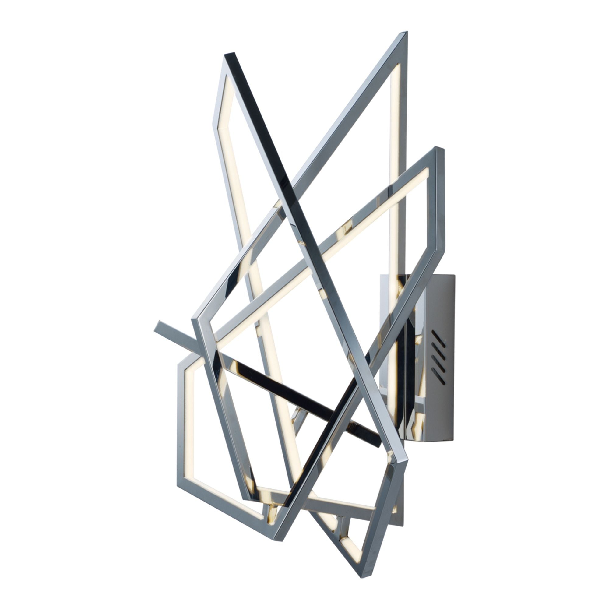 Trapezoid 27" LED Wall Sconce, Polished Chrome Finish