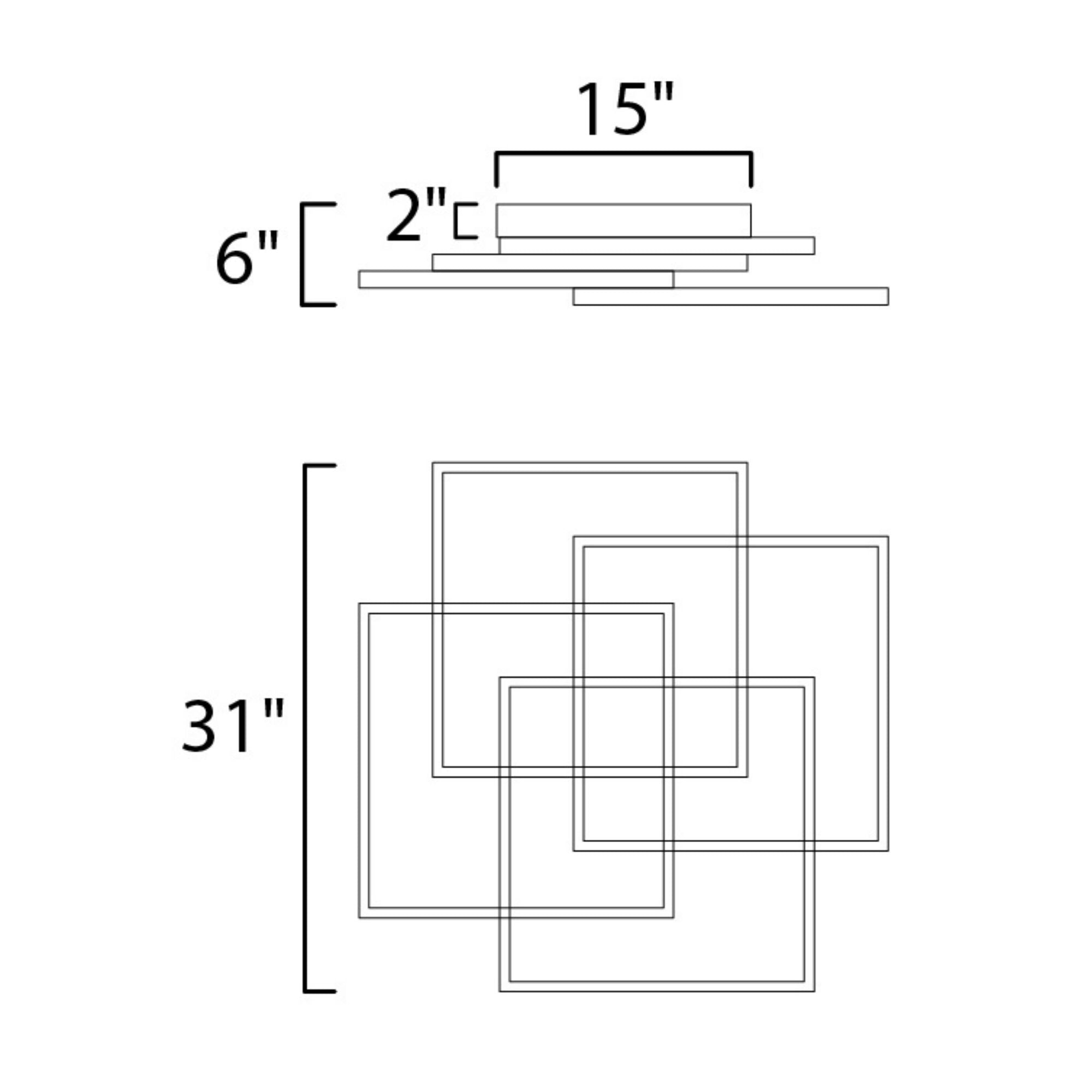 Traverse LED 31" Geometric LED Flush/Wall Mount, Black Finish