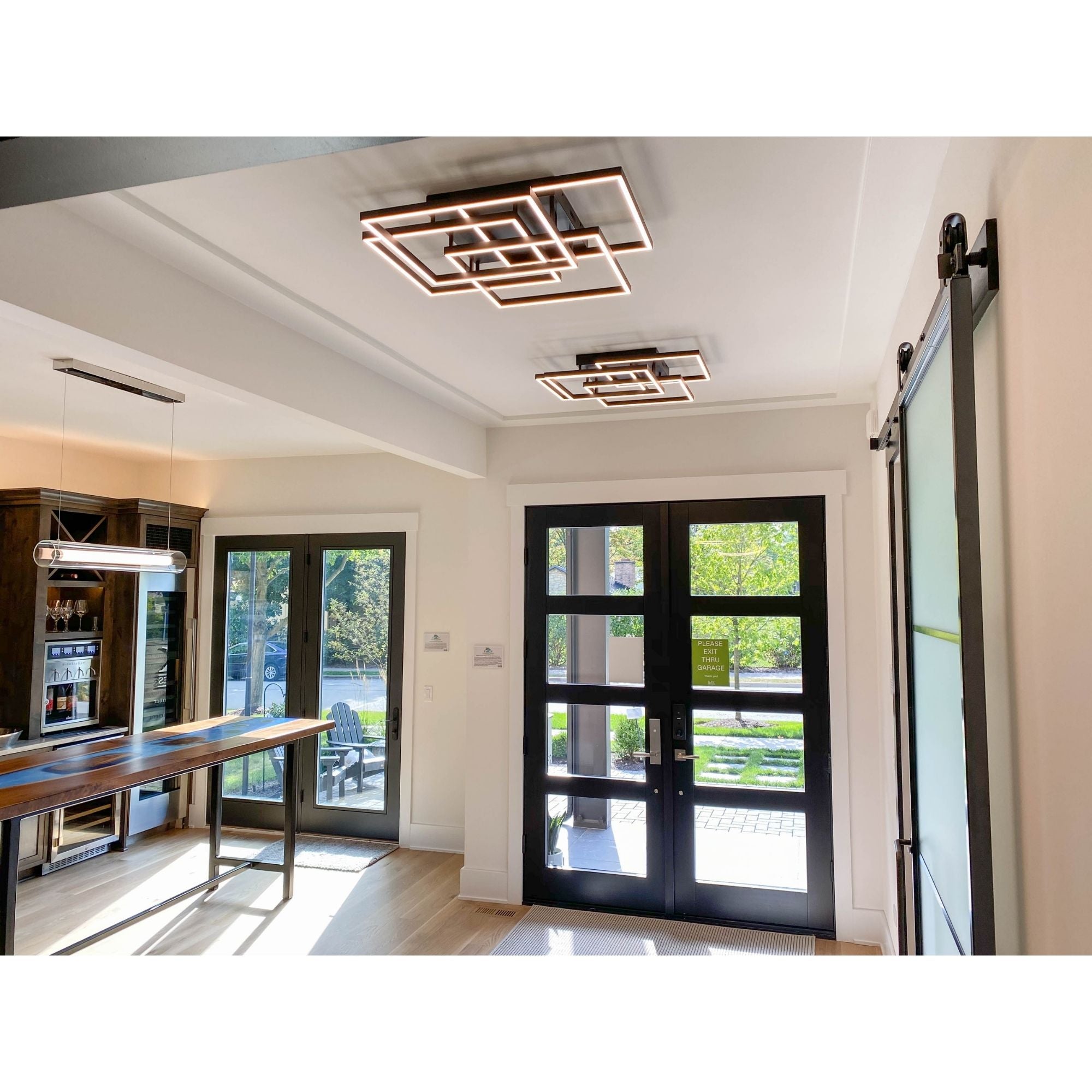 Traverse LED 31" Geometric LED Flush/Wall Mount, Black Finish