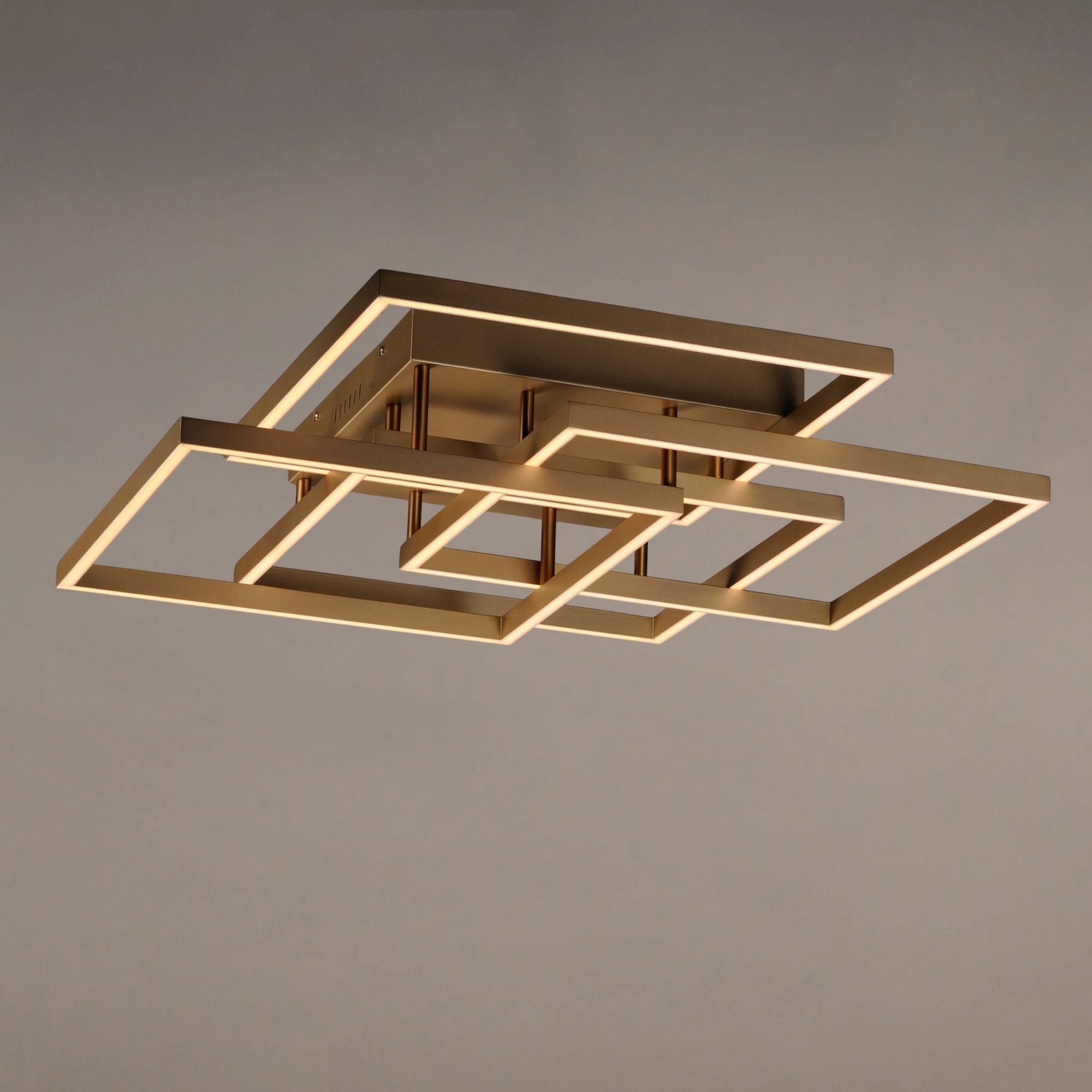 Traverse LED 31" Geometric LED Flush/Wall Mount, Champagne Finish