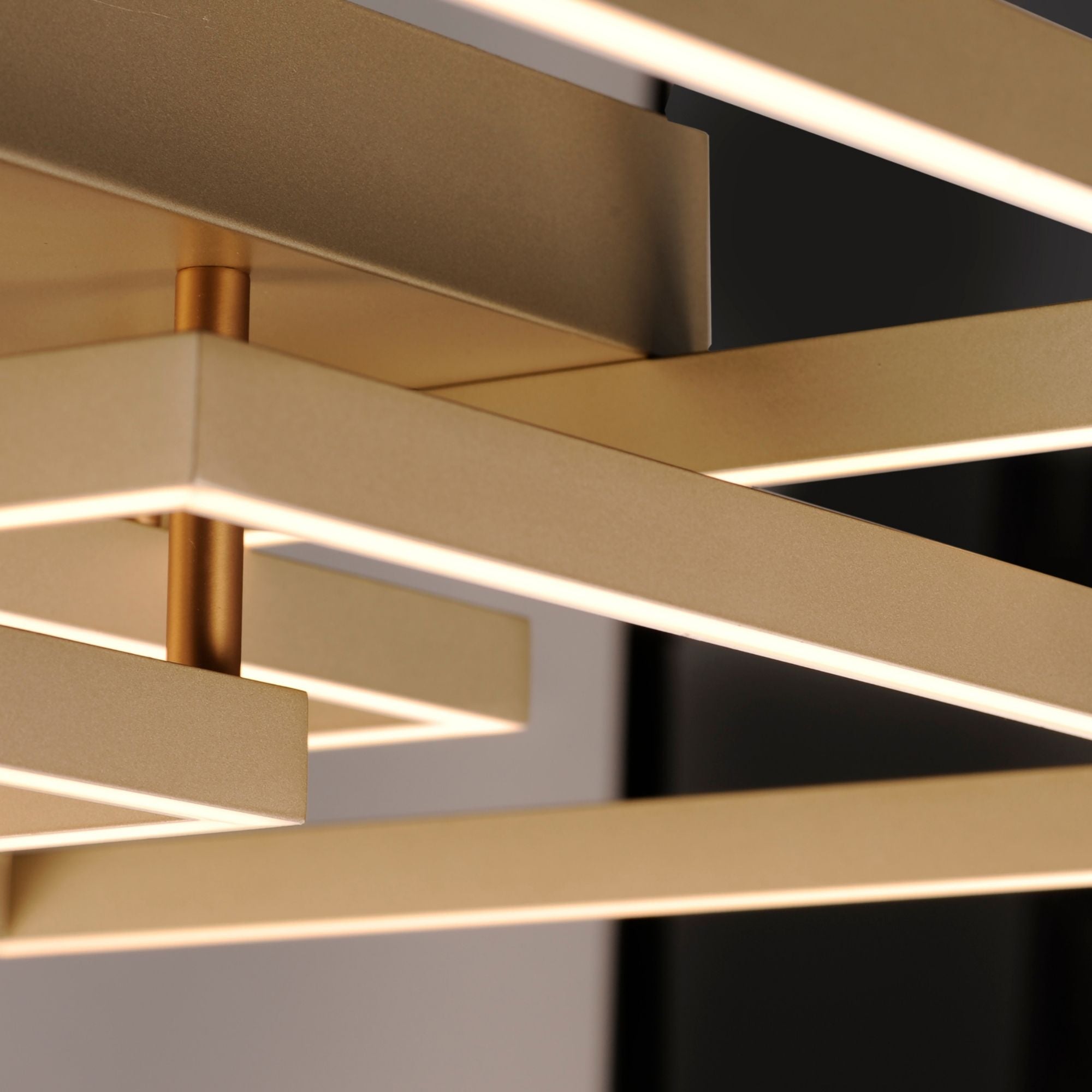 Traverse LED 31" Geometric LED Flush/Wall Mount, Champagne Finish