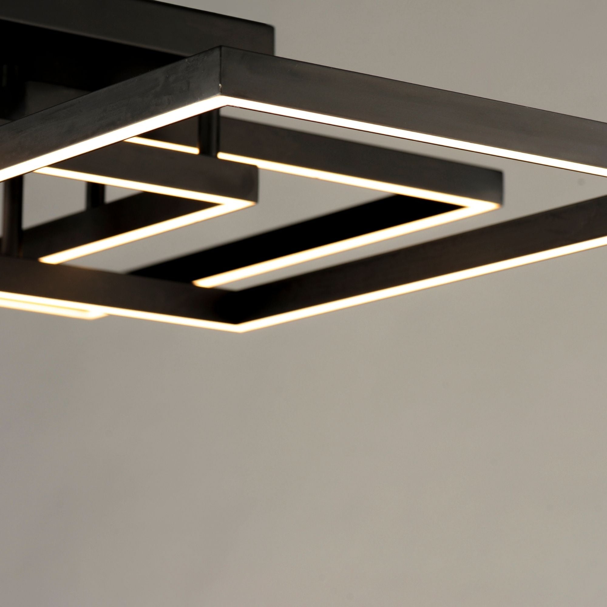 Traverse LED 68" Geometric LED Flush/Wall Mount, Black Finish