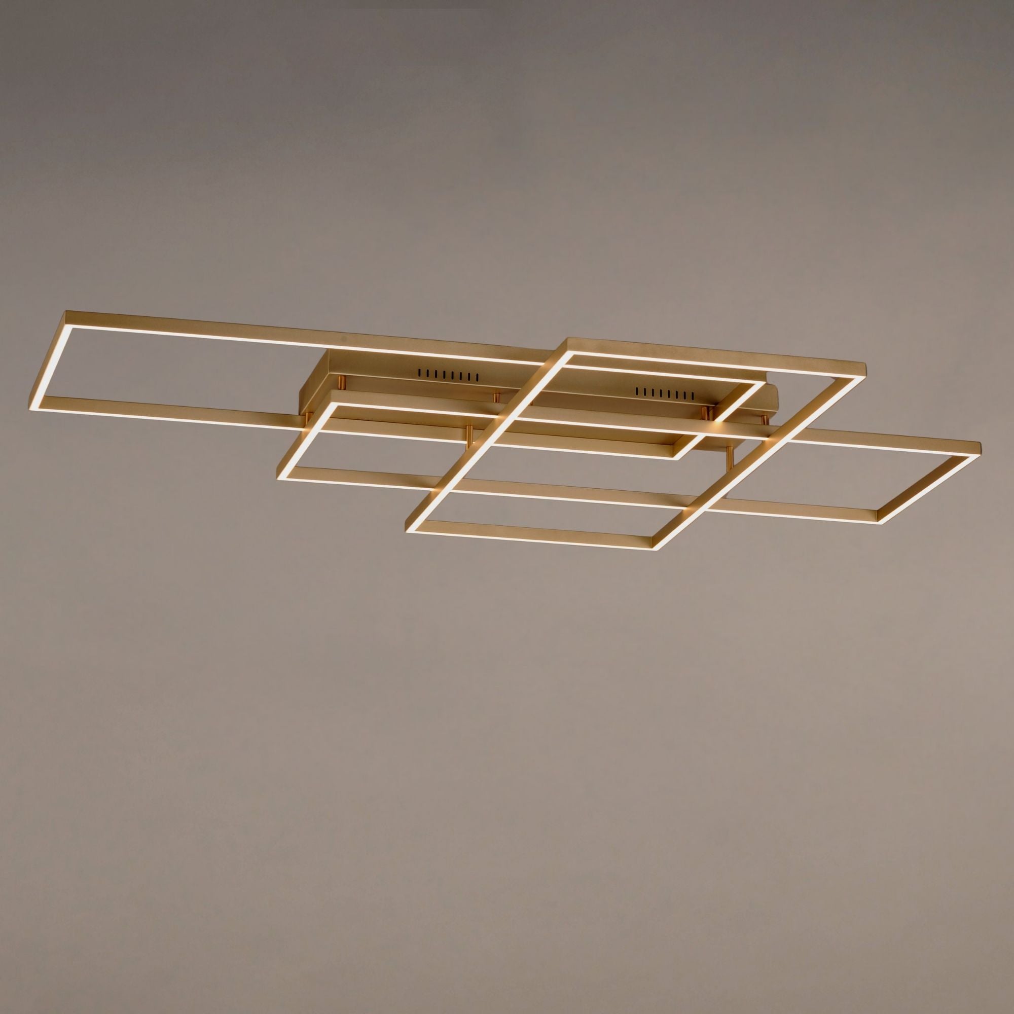 Traverse LED 68" Geometric LED Flush/Wall Mount, Champagne Finish