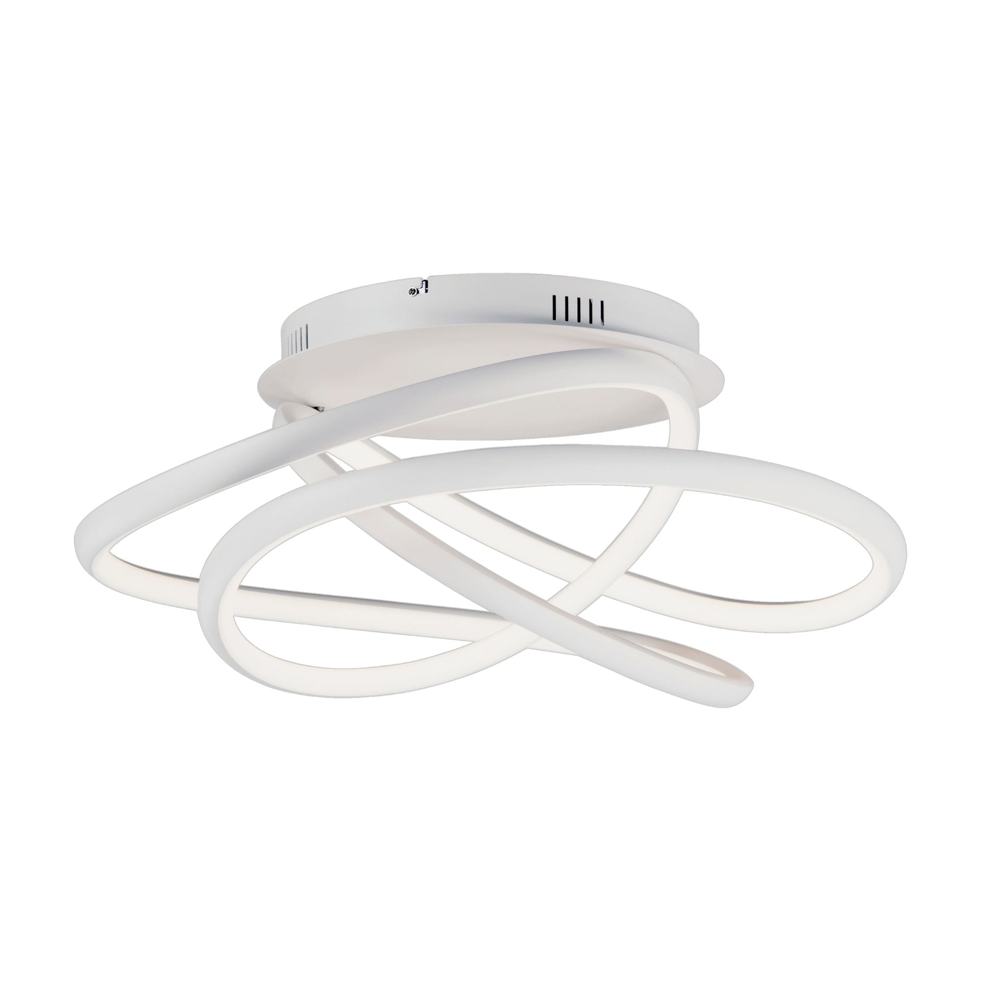 Twisted 25" LED Flush Mount, Matte White Finish