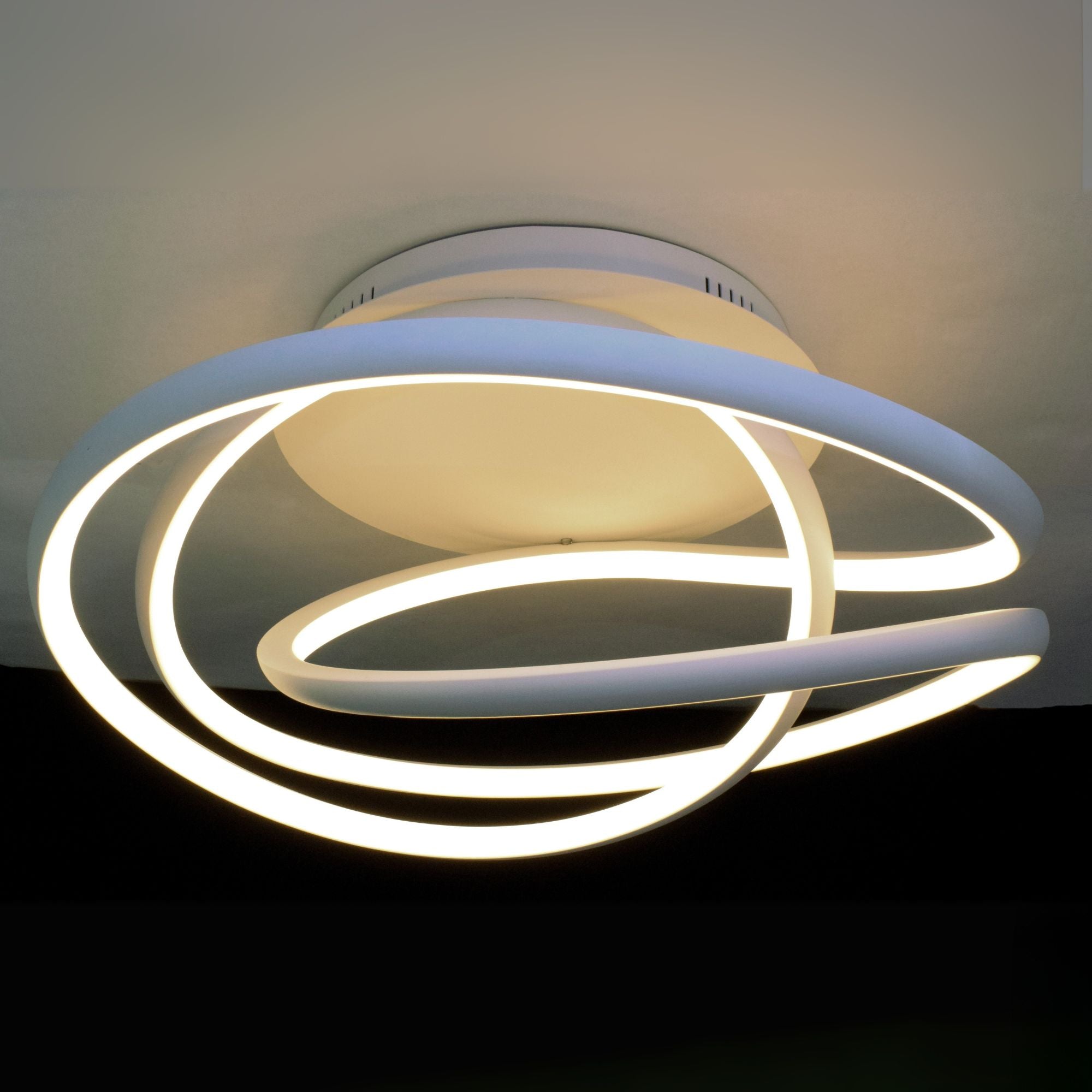 Twisted 25" LED Flush Mount, Matte White Finish
