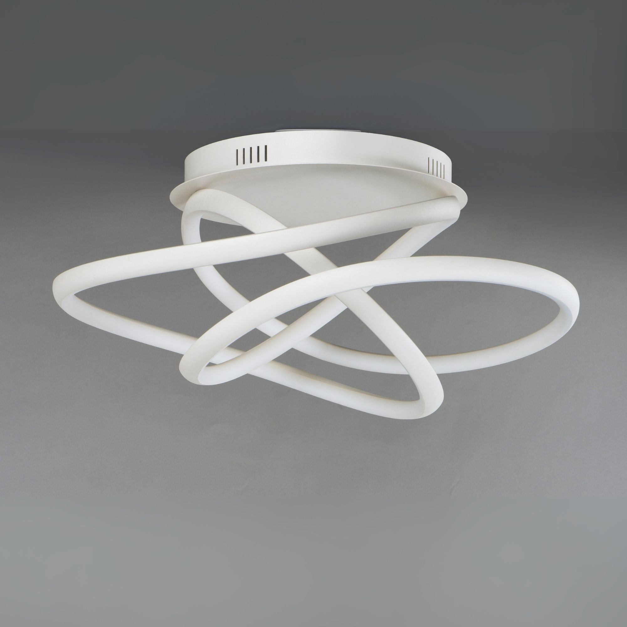 Twisted 25" LED Flush Mount, Matte White Finish