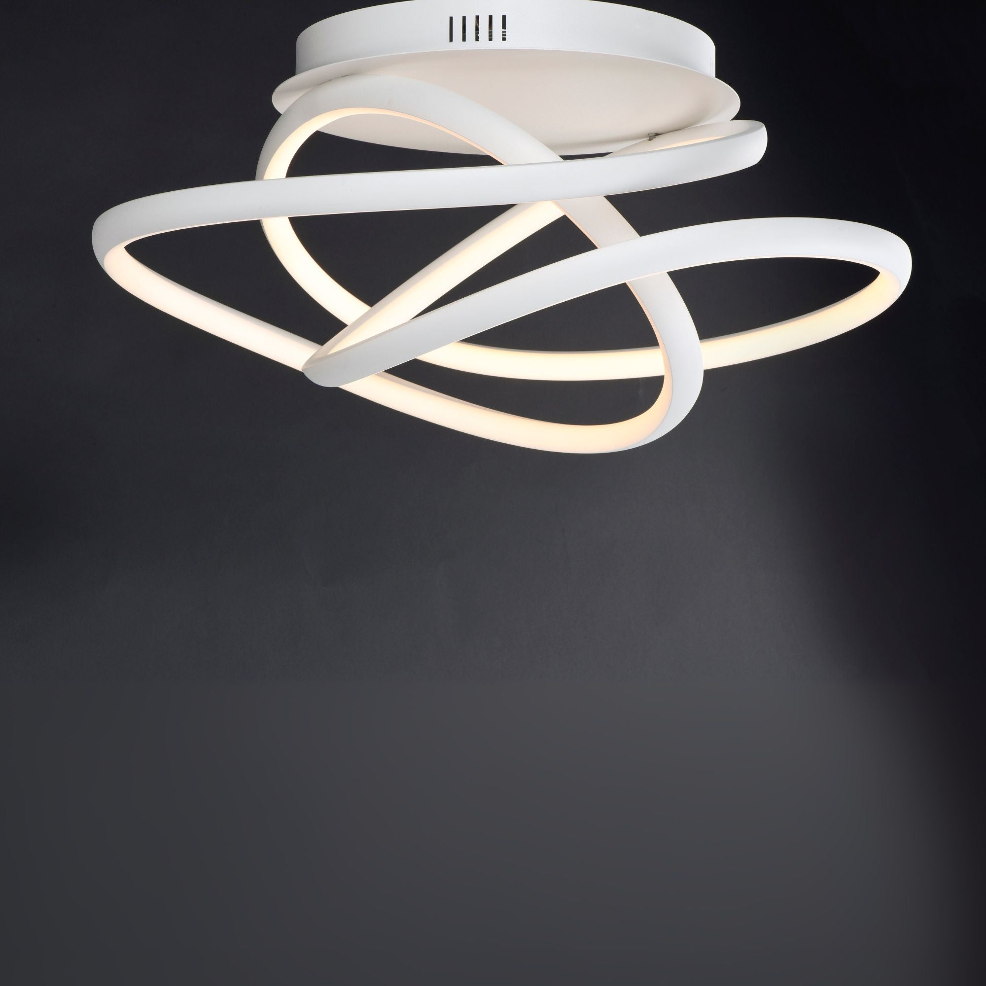 Twisted 25" LED Flush Mount, Matte White Finish