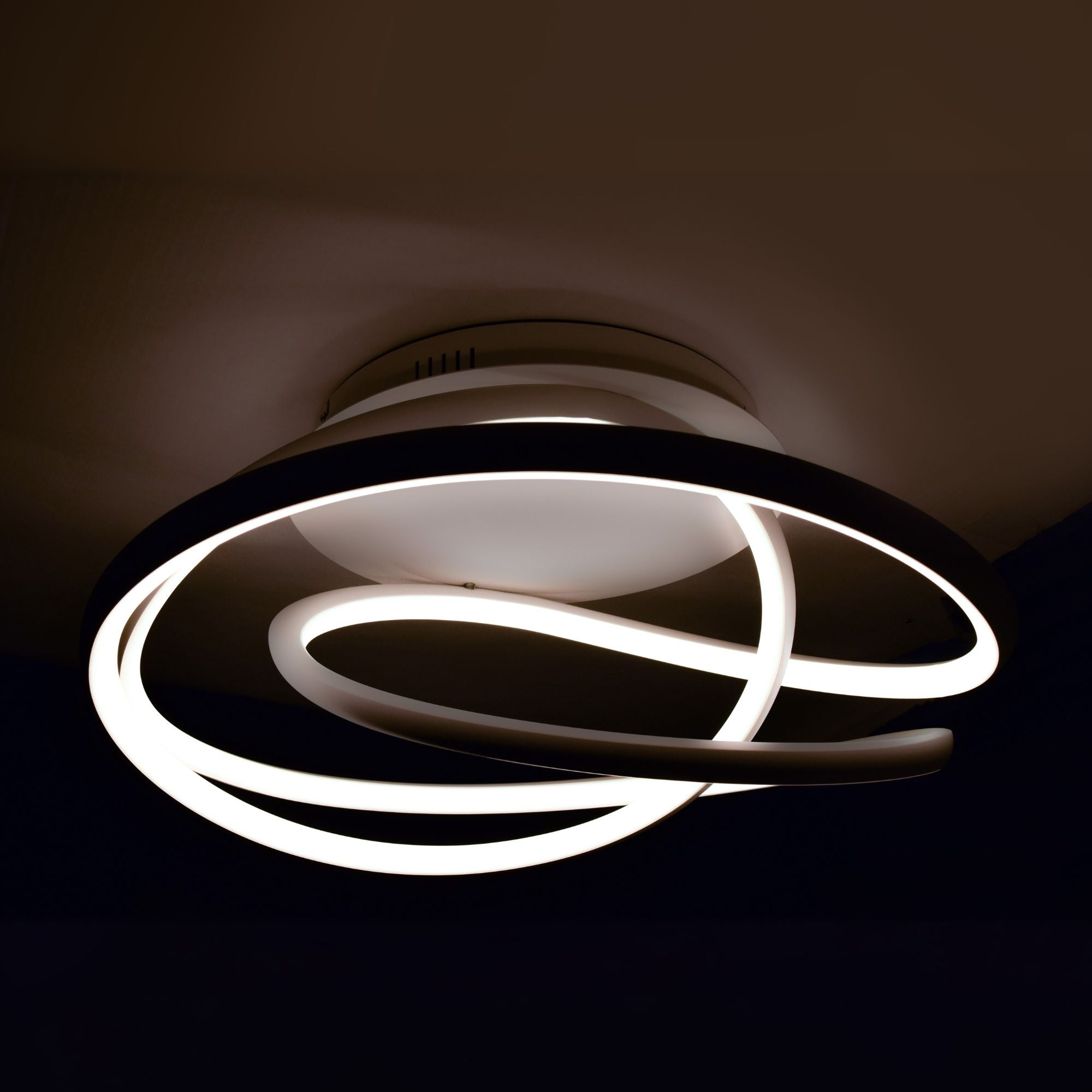 Twisted 25" LED Flush Mount, Matte White Finish