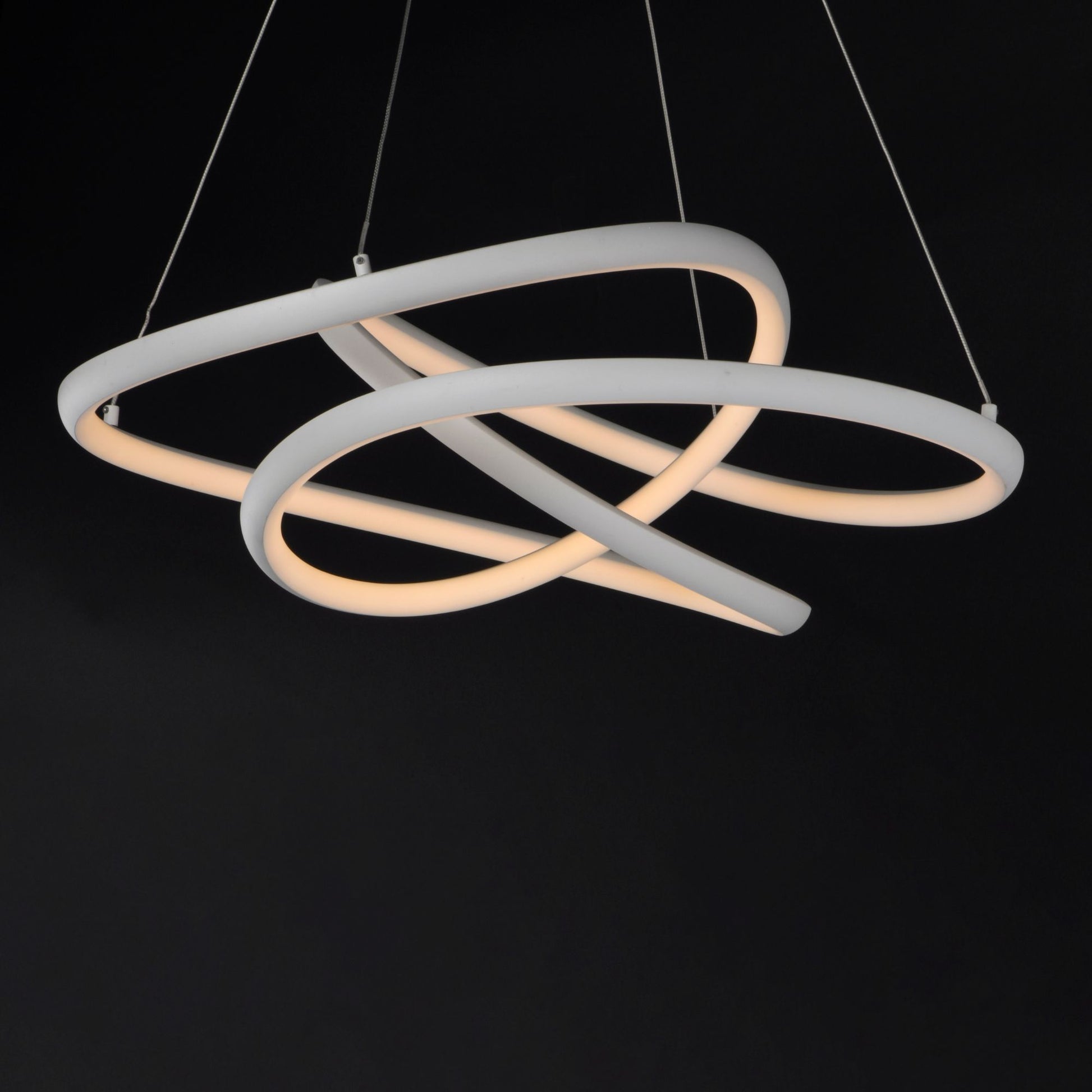 ET2 Lighting - Twisted 25" LED Pendant, Matte White Finish | Bees Lighting