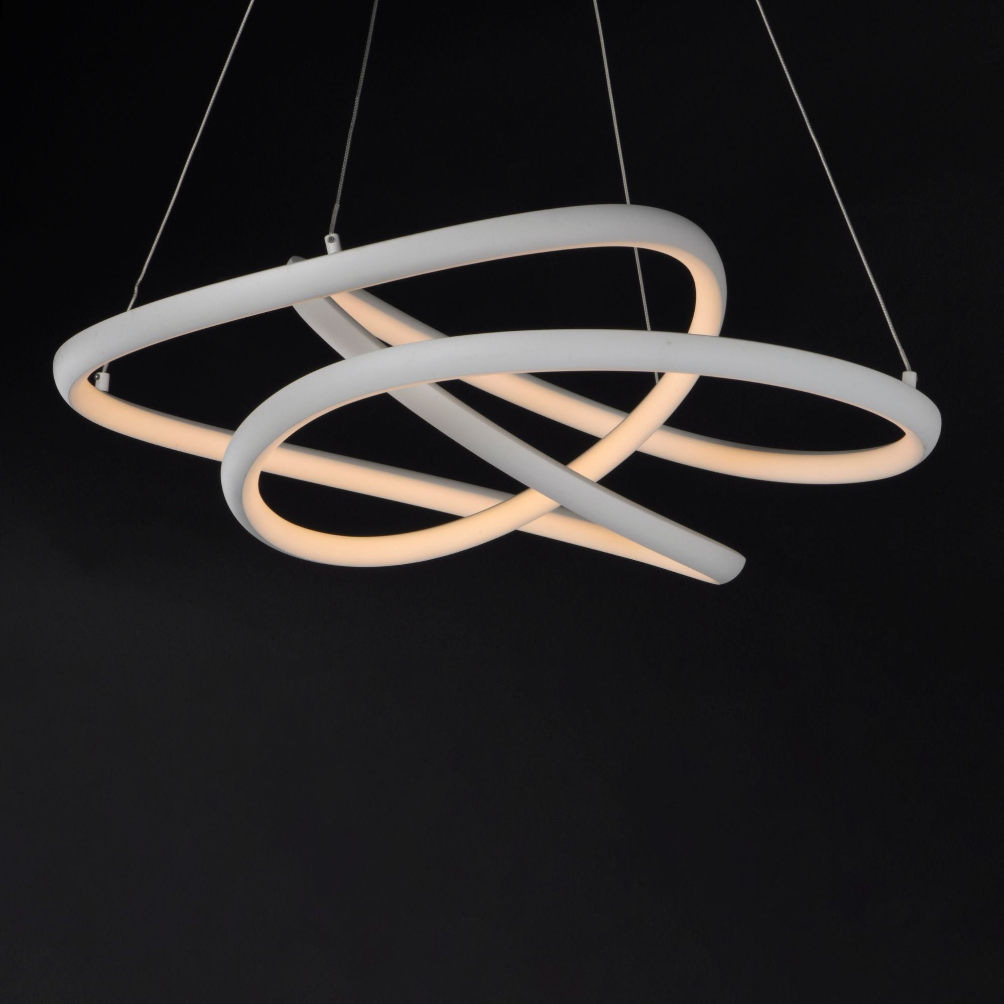 ET2 Lighting - Twisted 25" LED Pendant, Matte White Finish | Bees Lighting