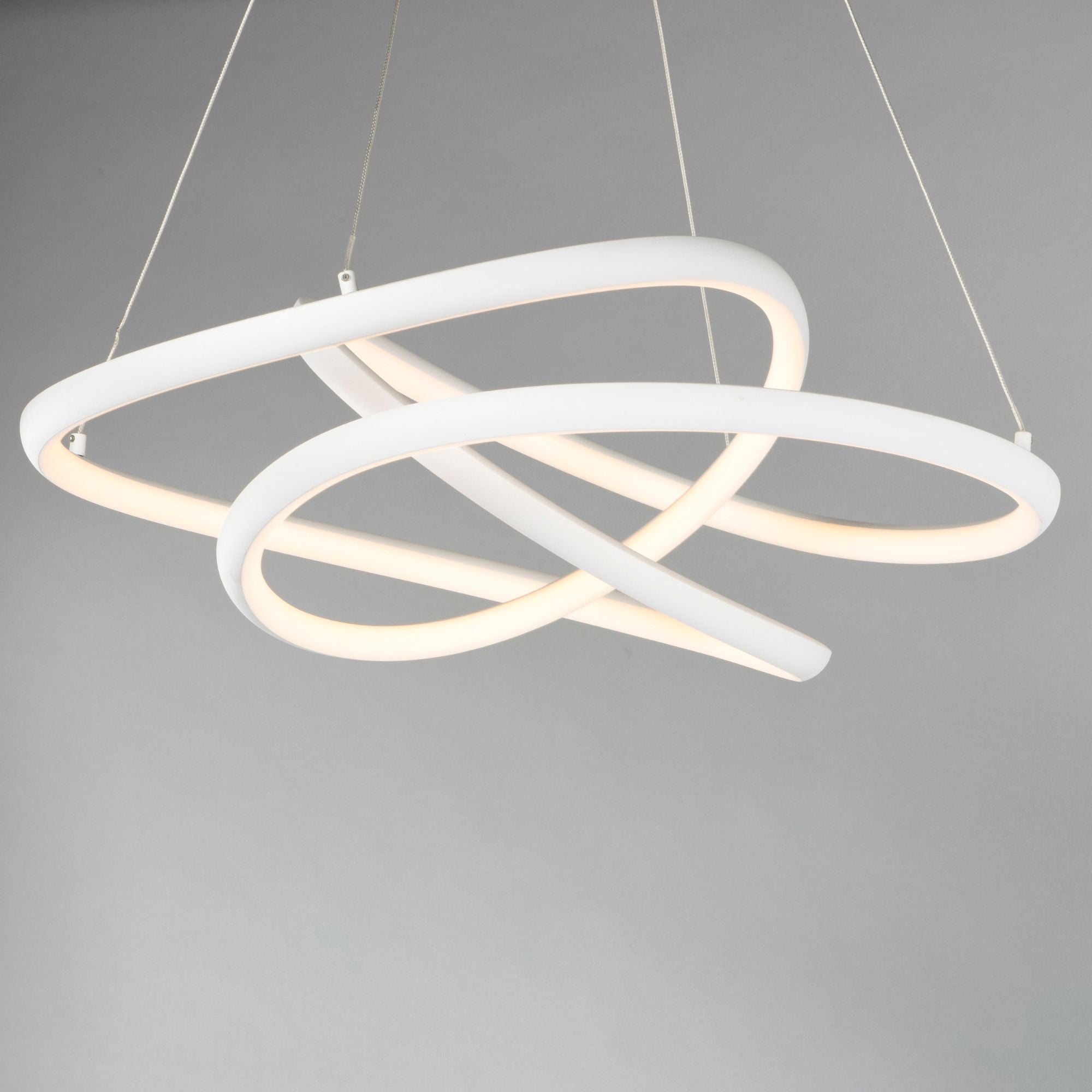 ET2 Lighting - Twisted 25" LED Pendant, Matte White Finish | Bees Lighting