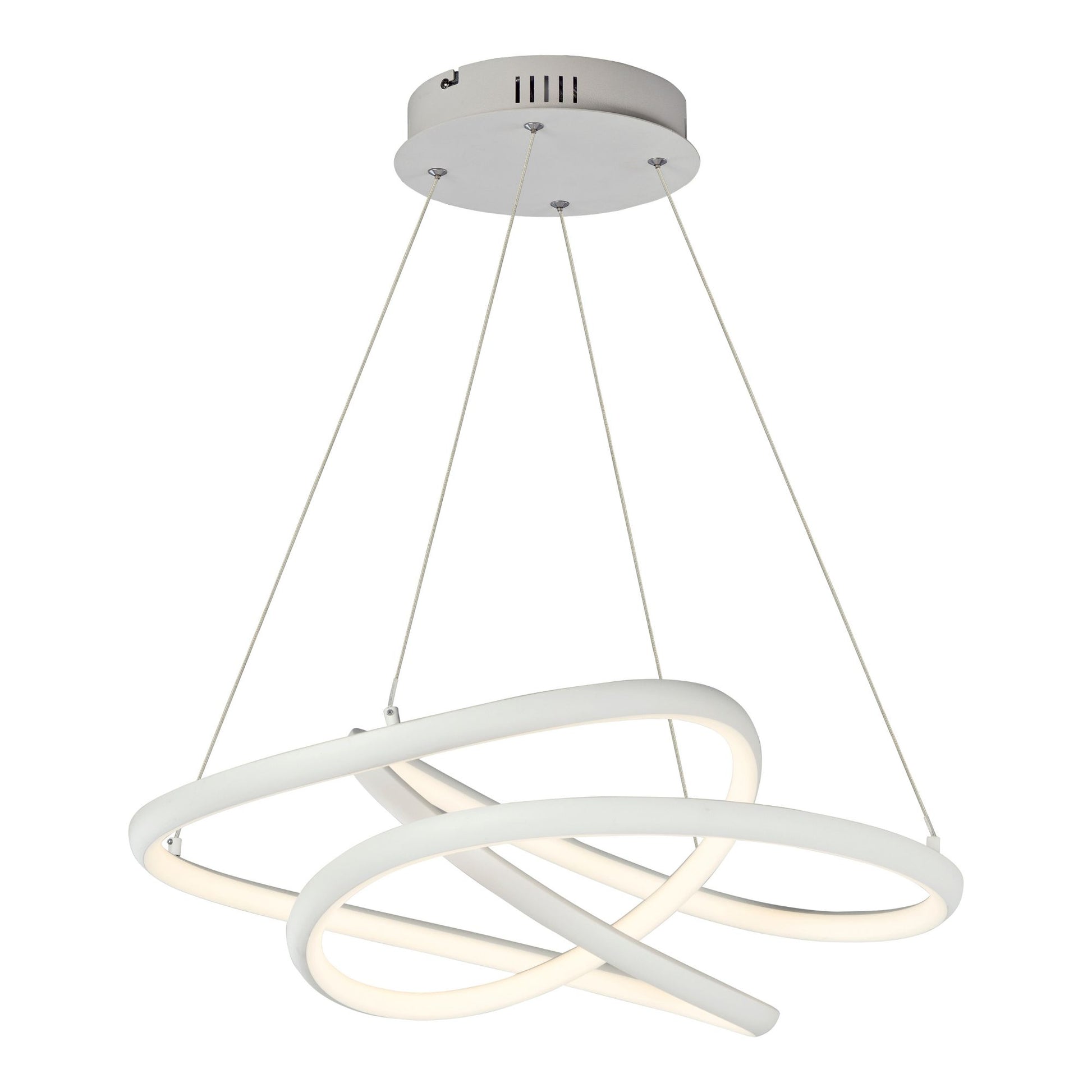 ET2 Lighting - Twisted 25" LED Pendant, Matte White Finish | Bees Lighting