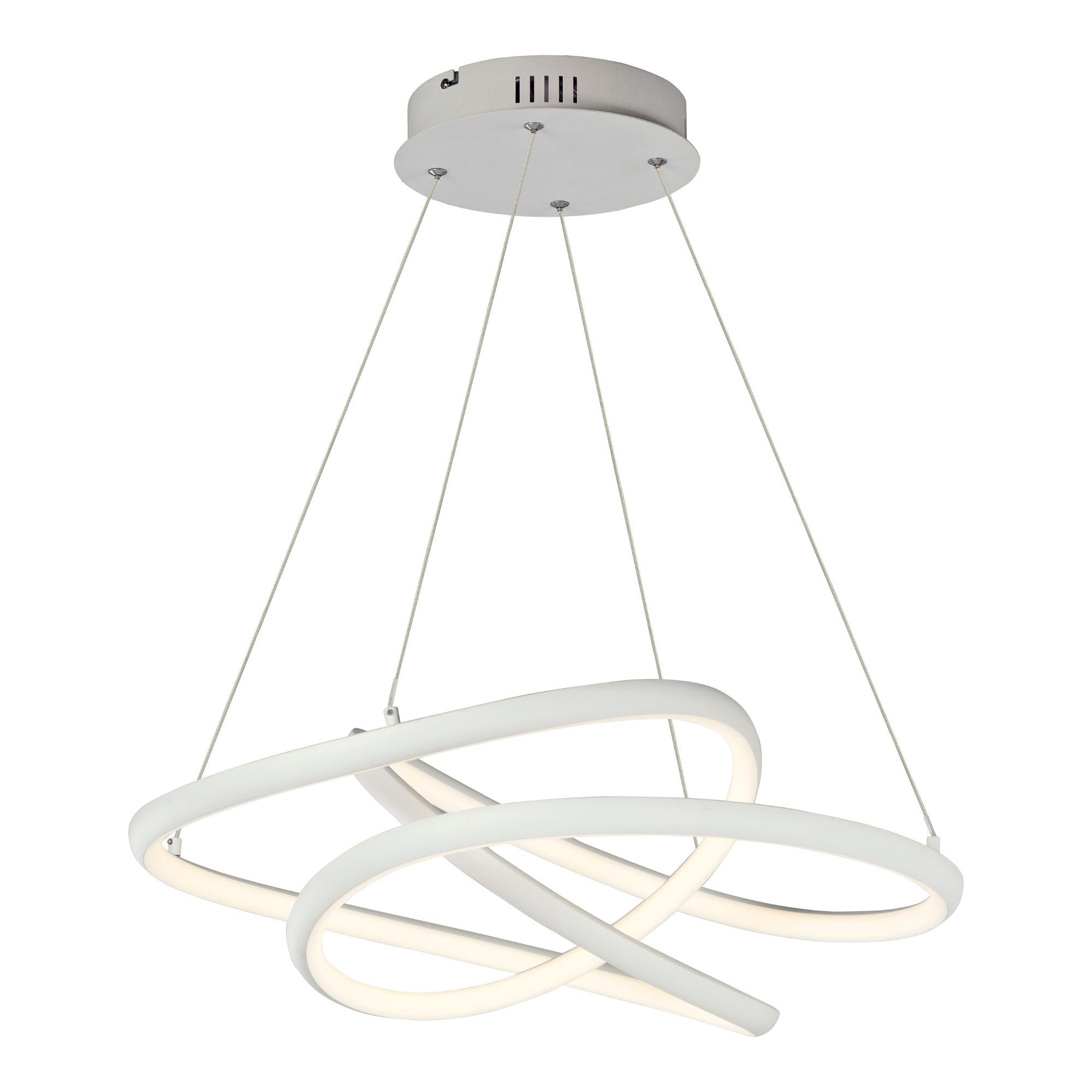 ET2 Lighting - Twisted 25" LED Pendant, Matte White Finish | Bees Lighting